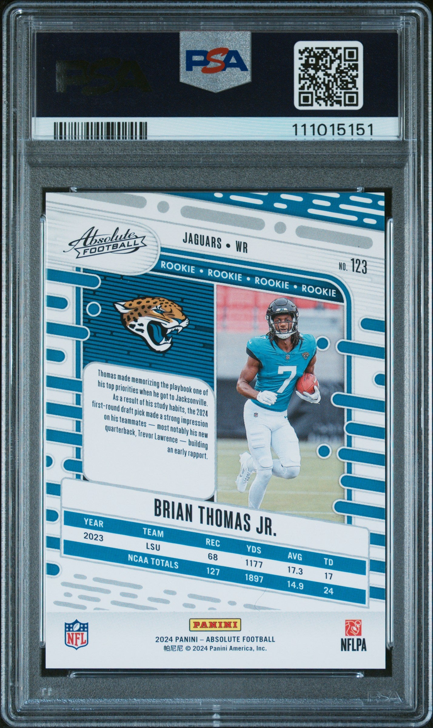2024 Red Squares Brian Thomas Jr. #123 PSA 10