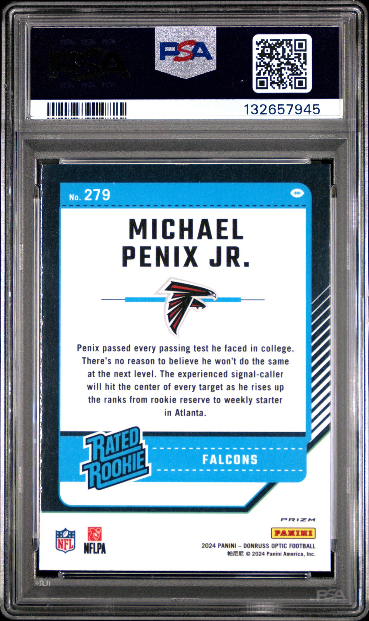 2024 Optic Red Hyper Michael Penix Jr. #279 PSA 10