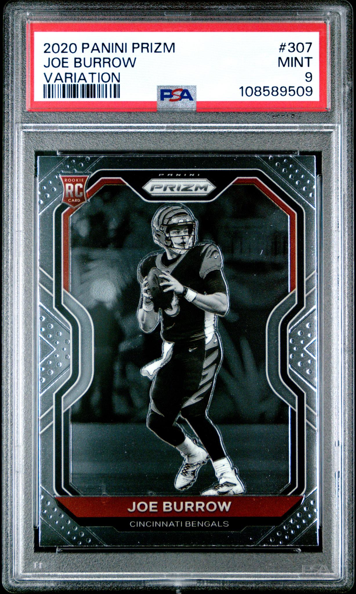 2020 Panini Prizm Variation Joe Burrow #307B PSA 9