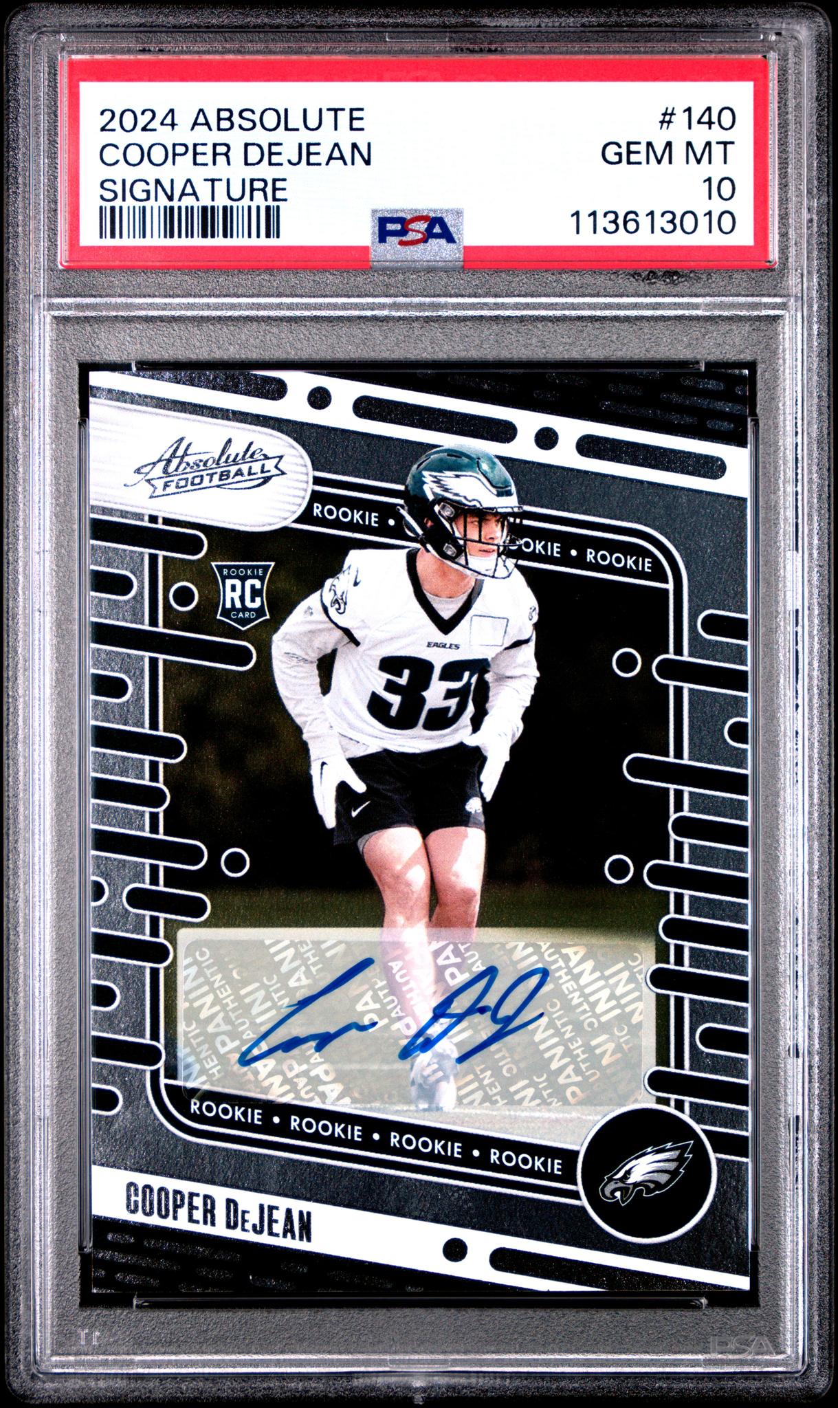 2024 Panini Absolute Signature Rookies Cooper Dejean #140 PSA 10