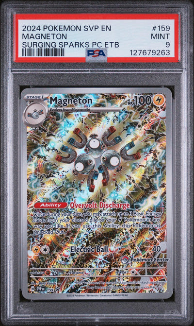 Pokémon SVP Magneton #159 Surging Sparks PC ETB PSA 9