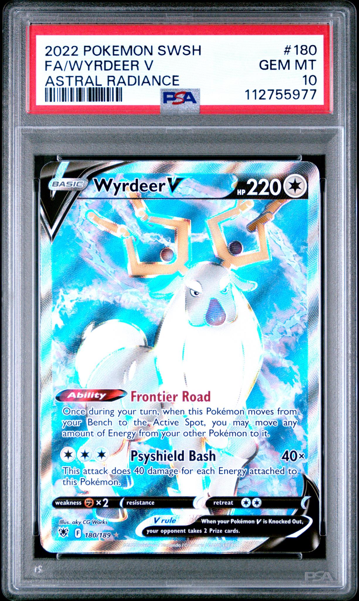 2022 Pokemon Sword and Shield Astral Radiance Wyrdeer V #180 PSA 10