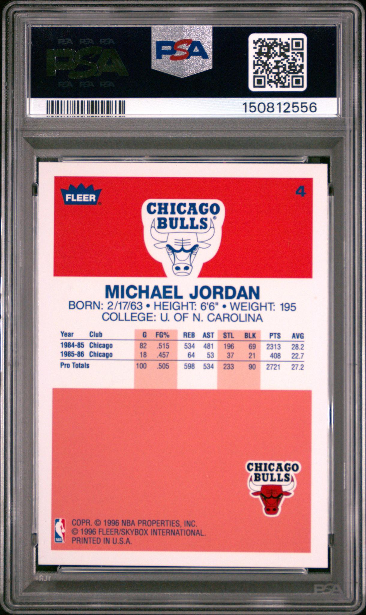 1996 Fleer Decade of Excellence Michael Jordan #4 PSA 6