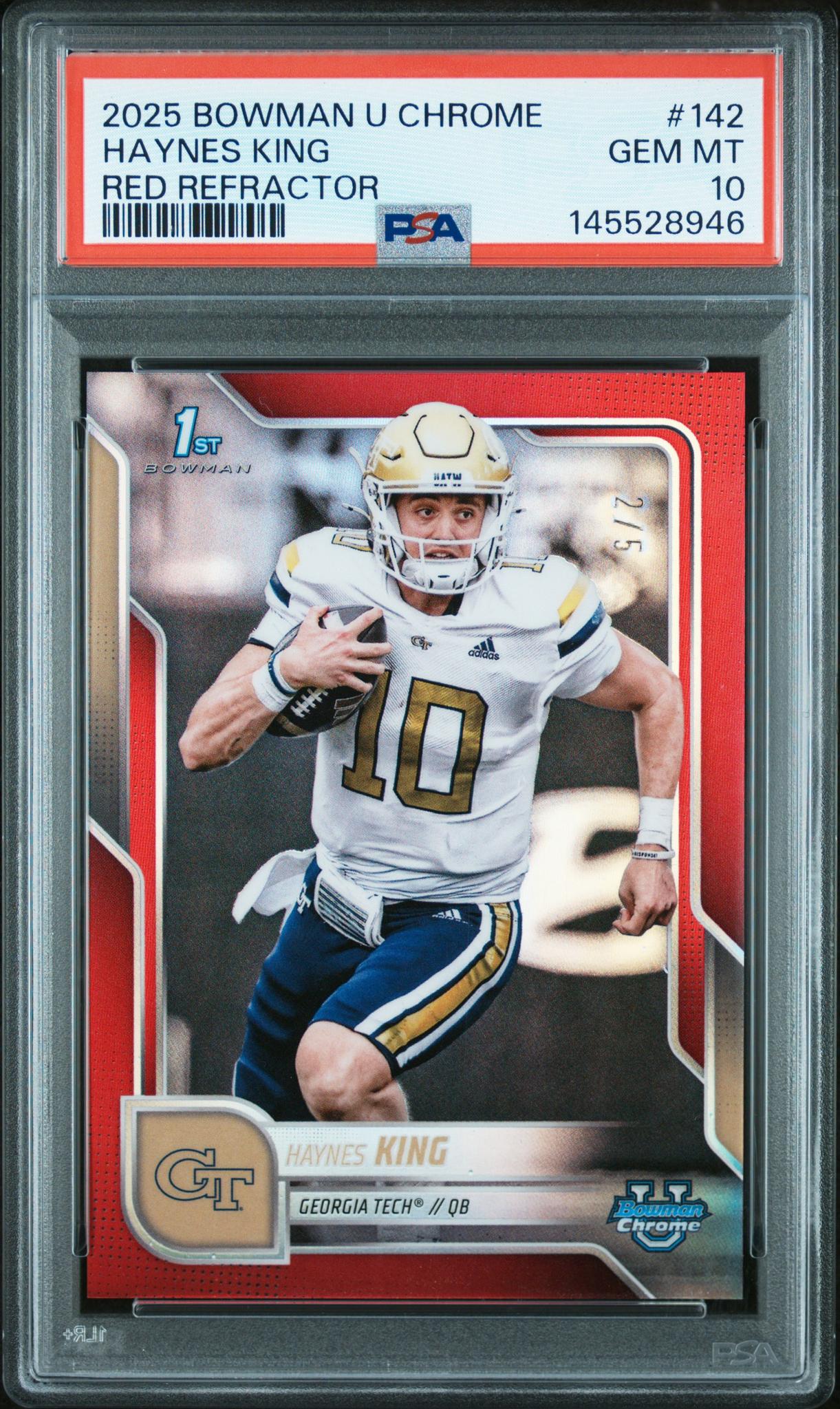 2025 Bowman University Chrome Red Refractor Haynes King #142 /5 PSA 10