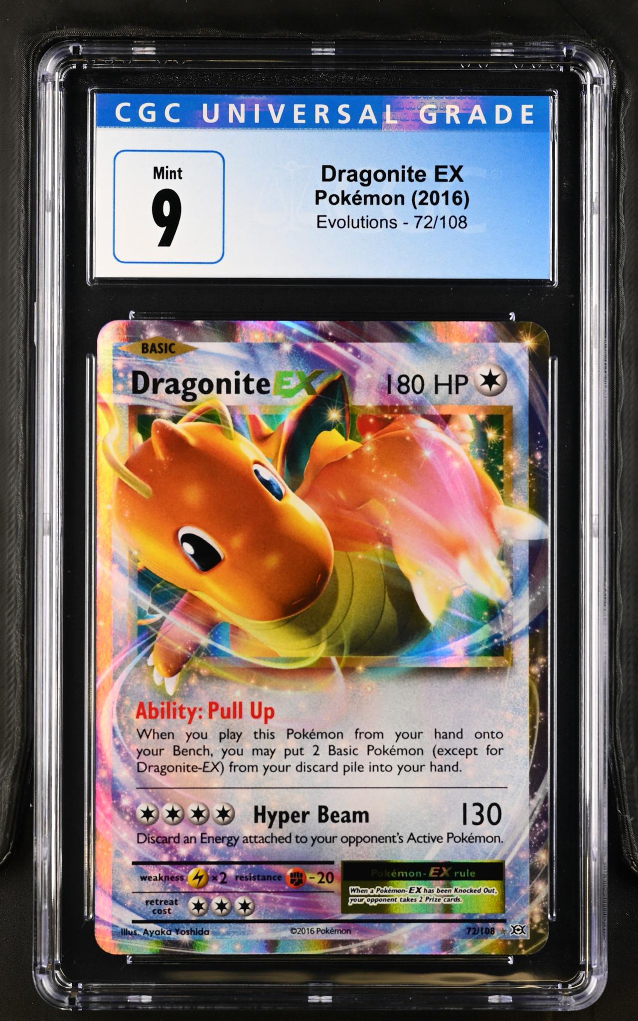 2016 Pokemon #72/108 Dragonite EX Evolutions CGC 9
