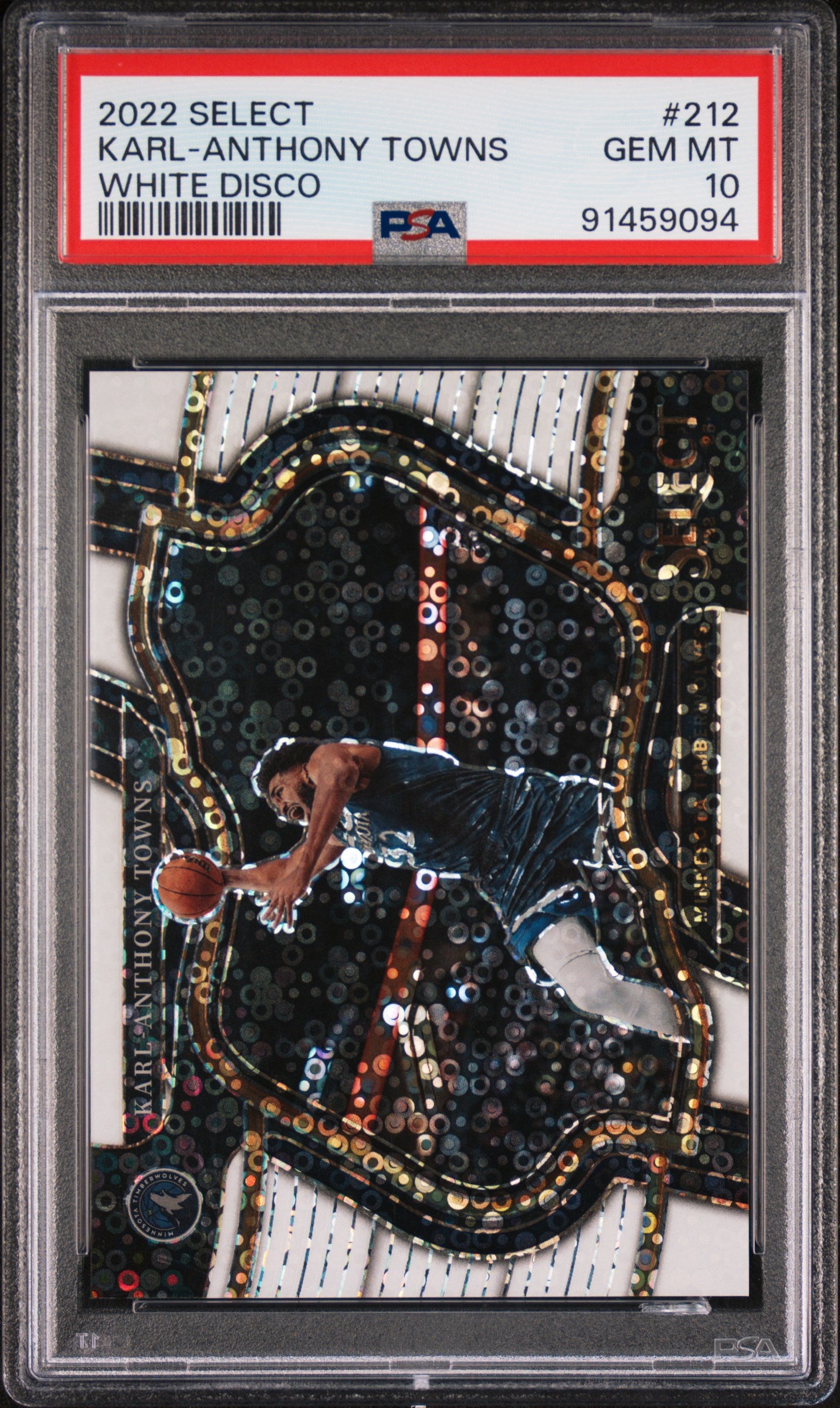 2022 Panini Select White Disco Karl-Anthony Towns #212 PSA 10