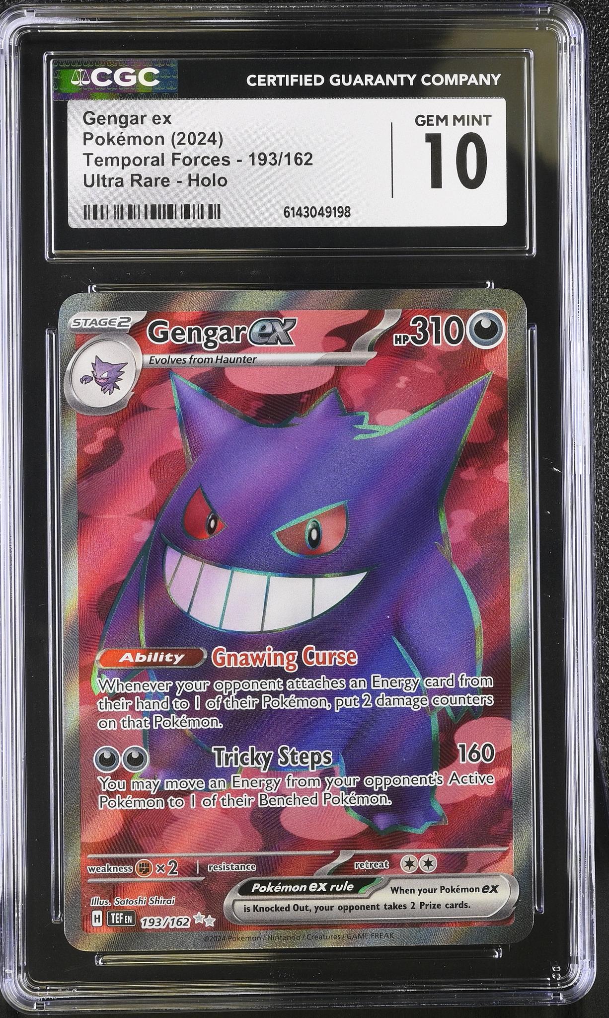 2024 Pokemon #193/162 Gengar ex Temporal Forces CGC 10