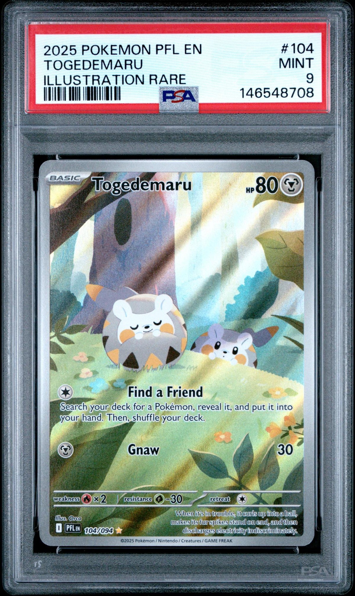 2025 Pokemon Phantasmal Flames Illustration Rare Togedemaru #104 PSA 9