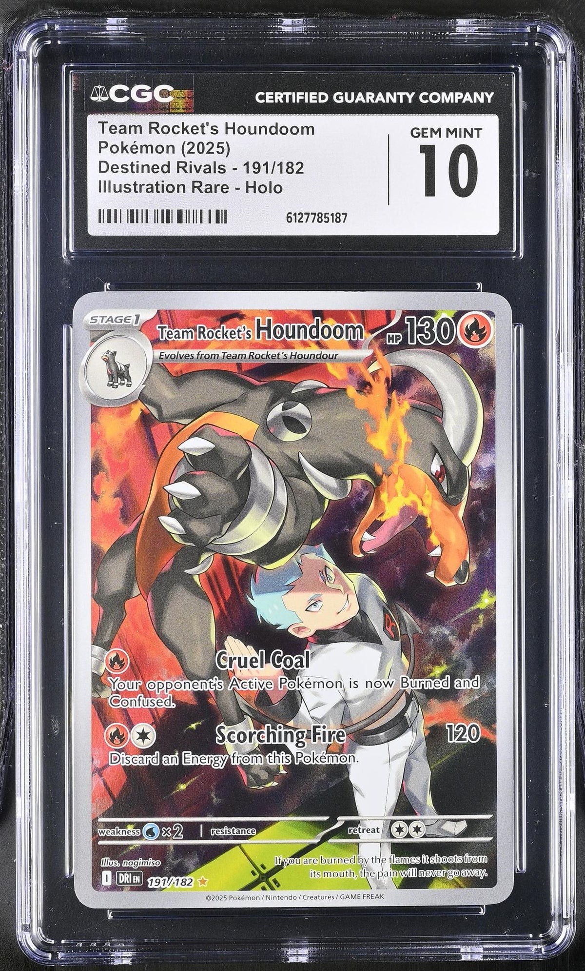 2025 #191/182 Houndoom Destined Rivals CGC 10