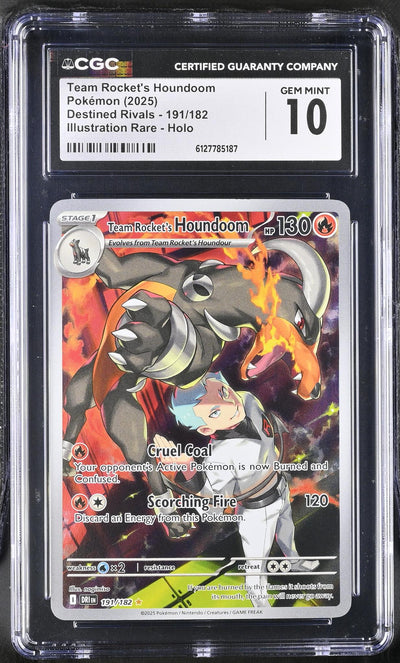 Pokémon Destined Rivals Team Rocket's Houndoom #191/182 Illustration Rare Holo CGC 10