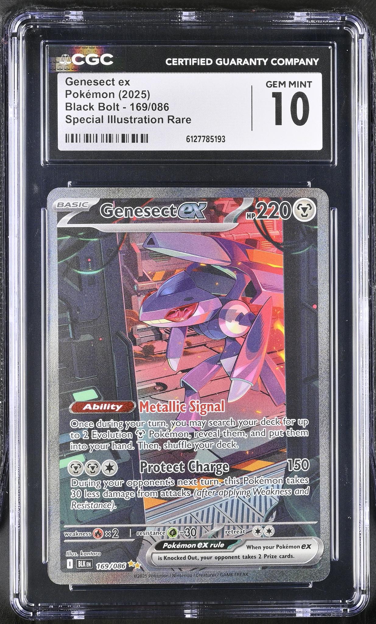 2025 #169/086 Genesect ex Special Illustration Rare CGC 10