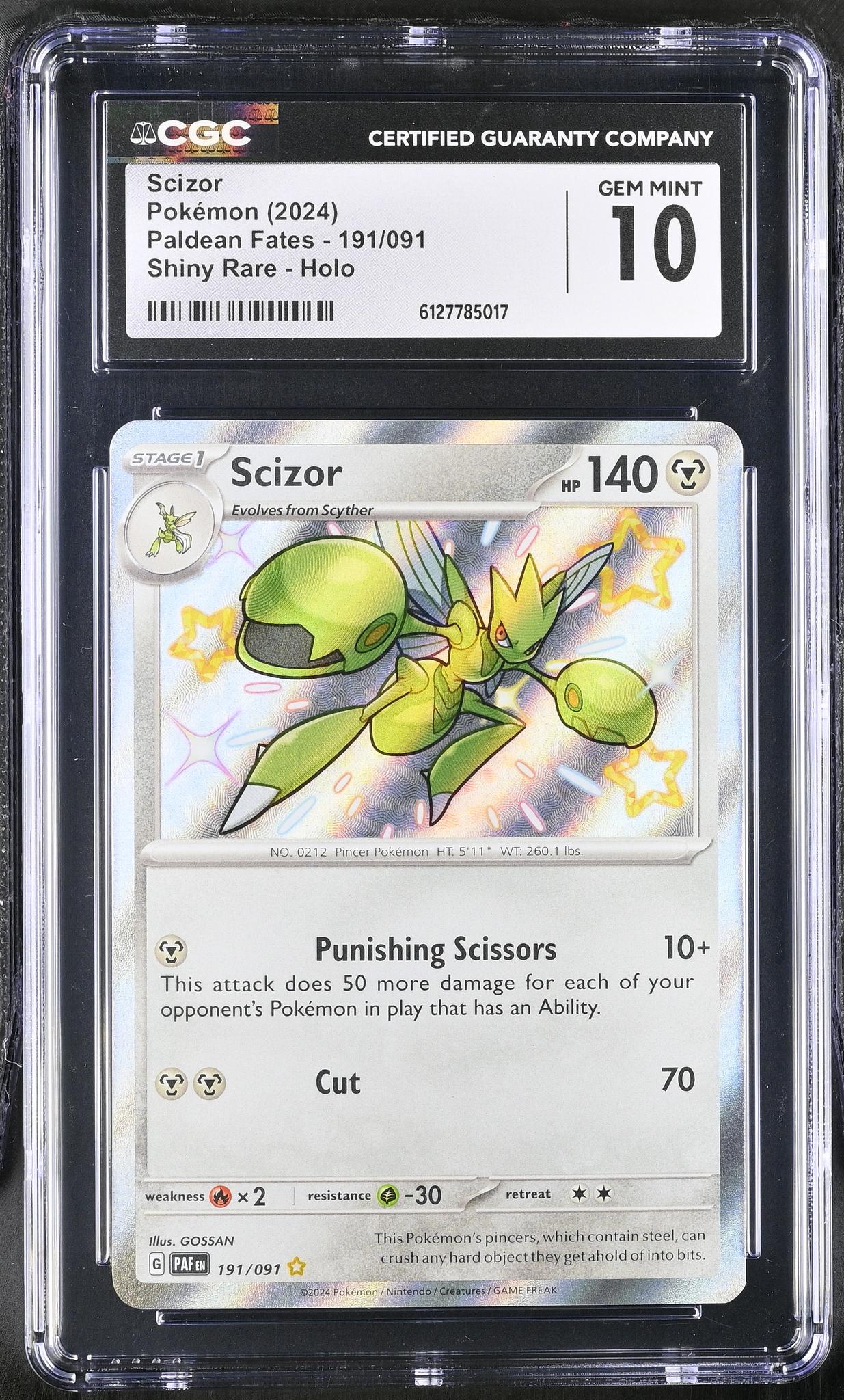 2024 Paldean Fates #191/091 Scizor CGC 10