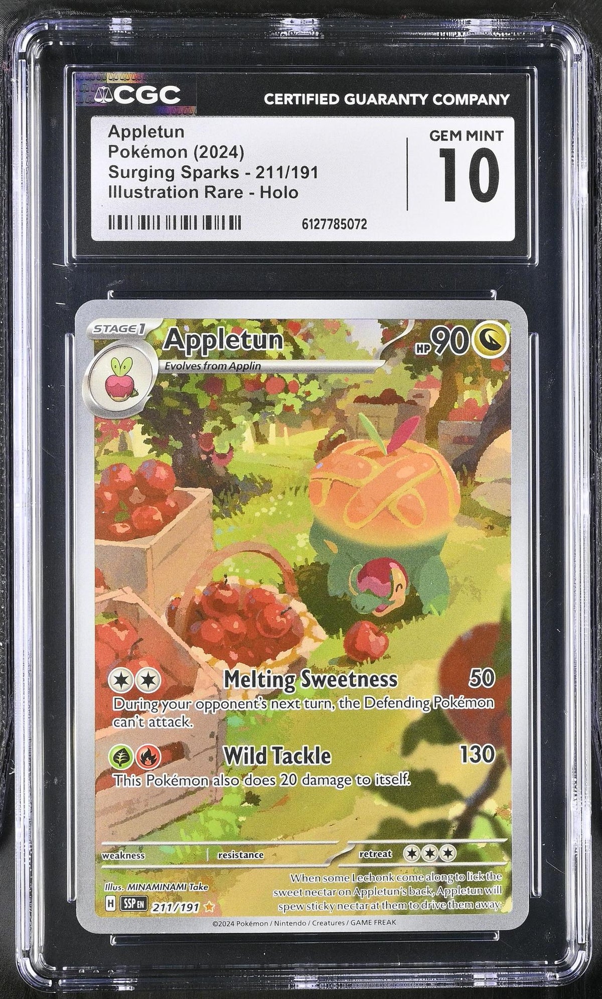 2024 Pokemon #211/191 Appletun Surging Sparks CGC 10
