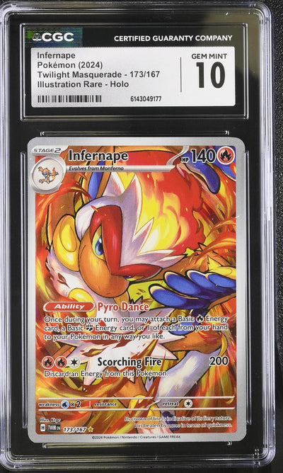 Pokémon Illustration Rare Infernape #173/167 Twilight Masquerade CGC 10