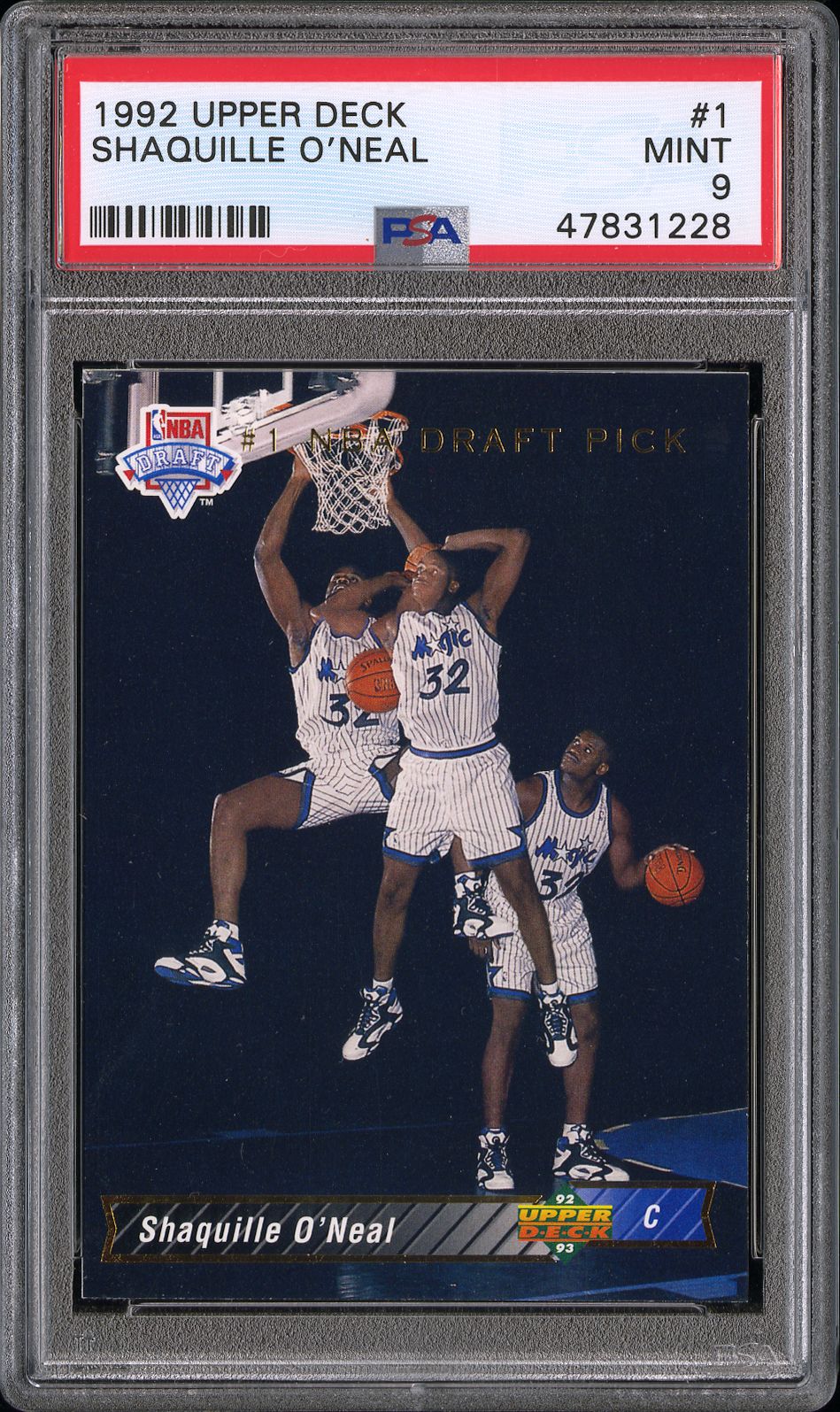 1992 Upper Deck Shaquille O'Neal #1 PSA 9