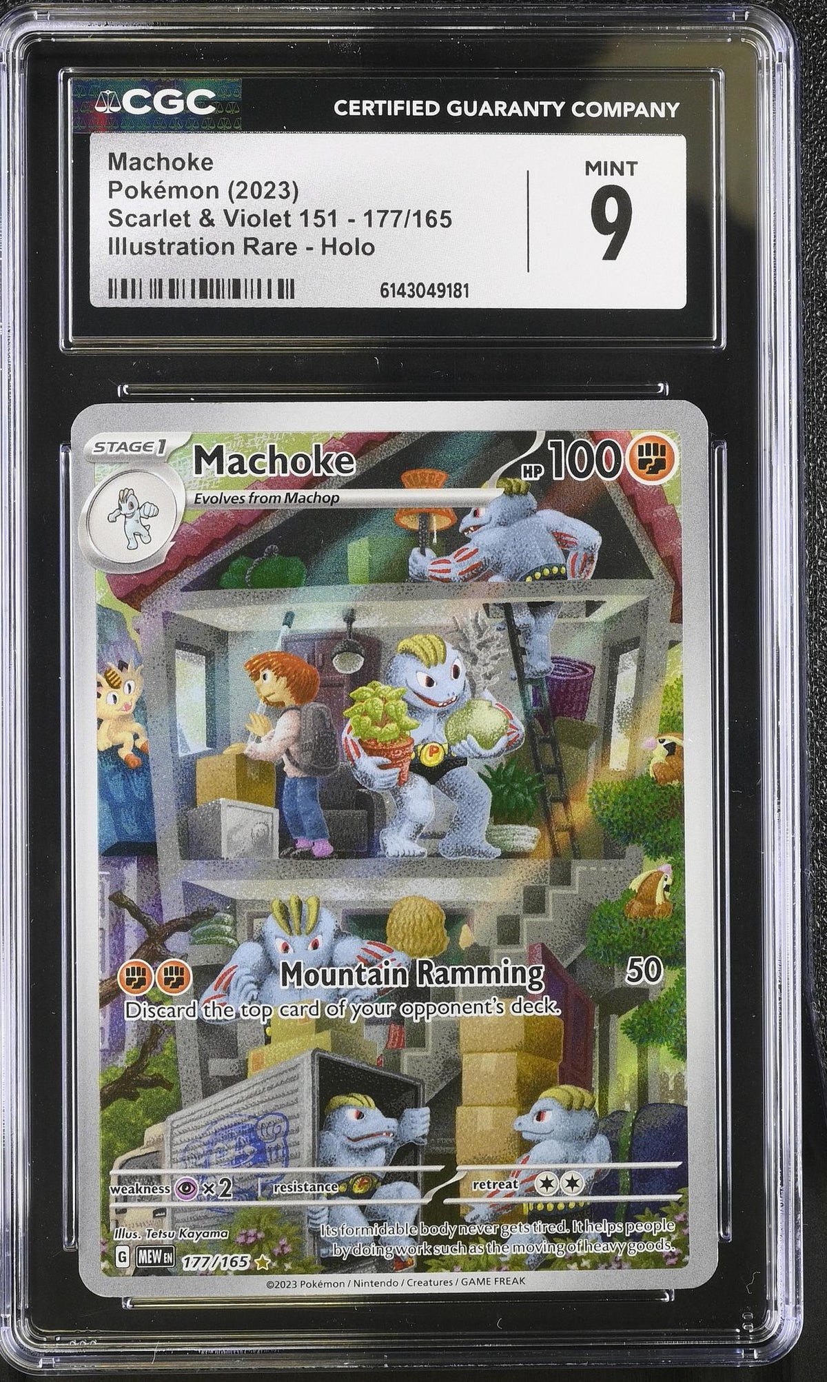 2023 Pokemon #177/165 Machoke Scarlet & Violet 151 CGC 9