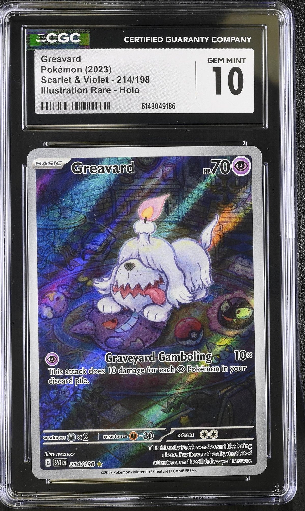 2023 Scarlet & Violet #214/198 Greavard Illustration Rare - Holo CGC 10