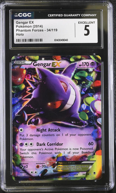 Pokémon Phantom Forces Gengar EX #34/119 Holo CGC 5