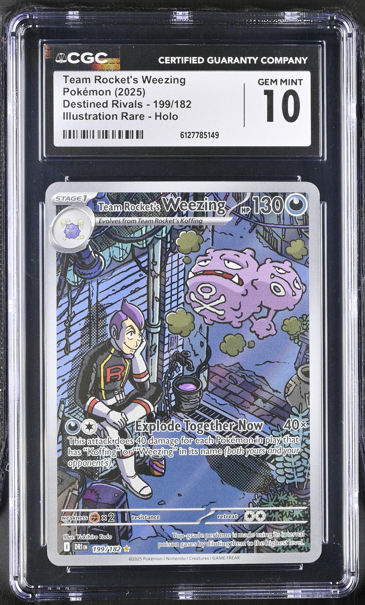 2025 Pokemon #199/182 Team Rocket's Weezing Destined Rivals CGC 10