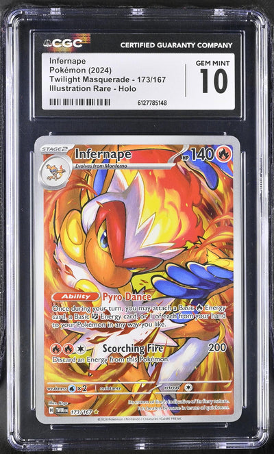 Pokémon Twilight Masquerade Infernape #173/167 Illustration Rare Holo CGC 10