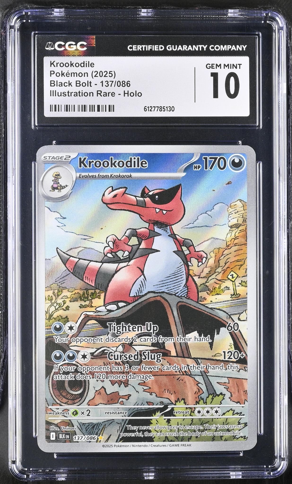 2025 Pokemon #137/086 Krookodile Illustration Rare - Holo CGC 10