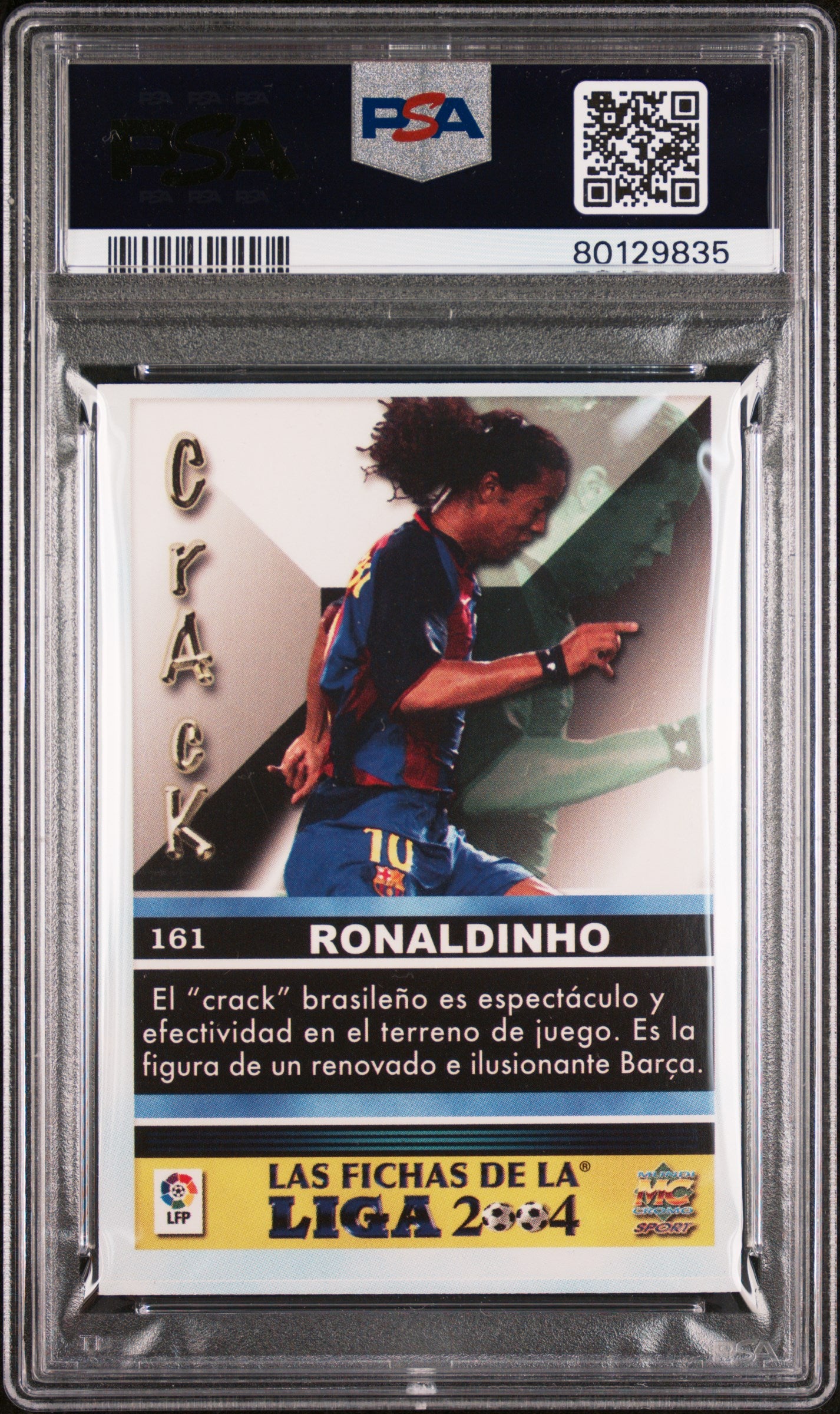 2003 Mundi Cromo Las Fichas De La Liga Ronaldinho #161 PSA 9