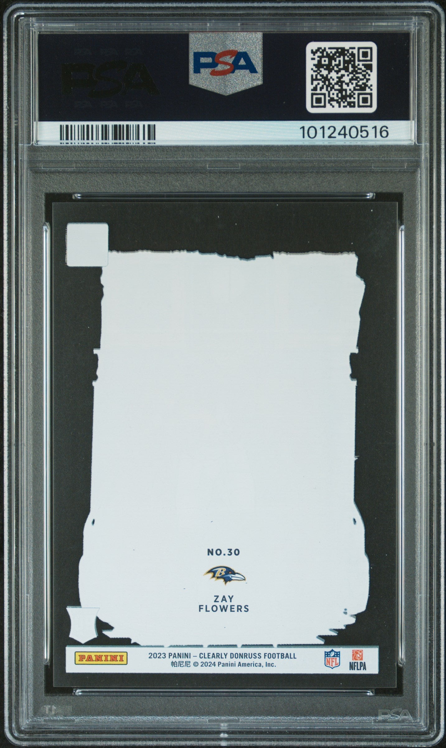 2023 Panini Clearly Donruss Downtown Zay Flowers #30 PSA 9