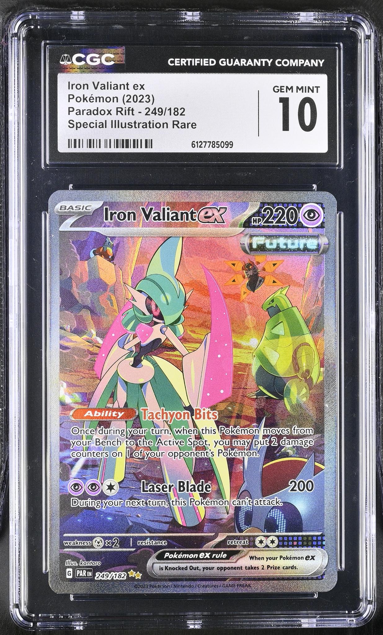 2023 Pokemon #249/182 Iron Valiant ex Paradox Rift CGC 10