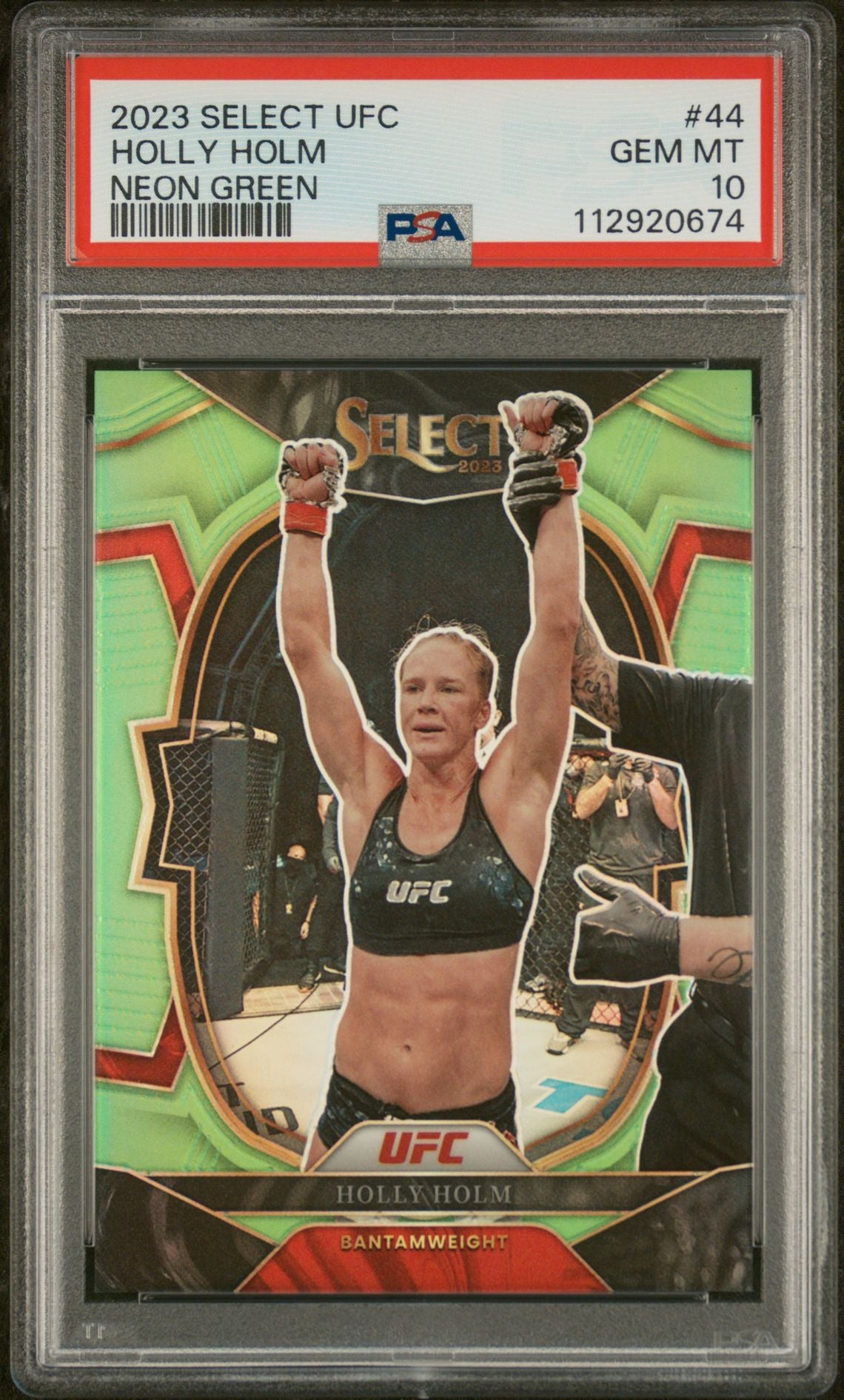 2023 Panini Select Neon Green Holly Holm #44 /75 PSA 10