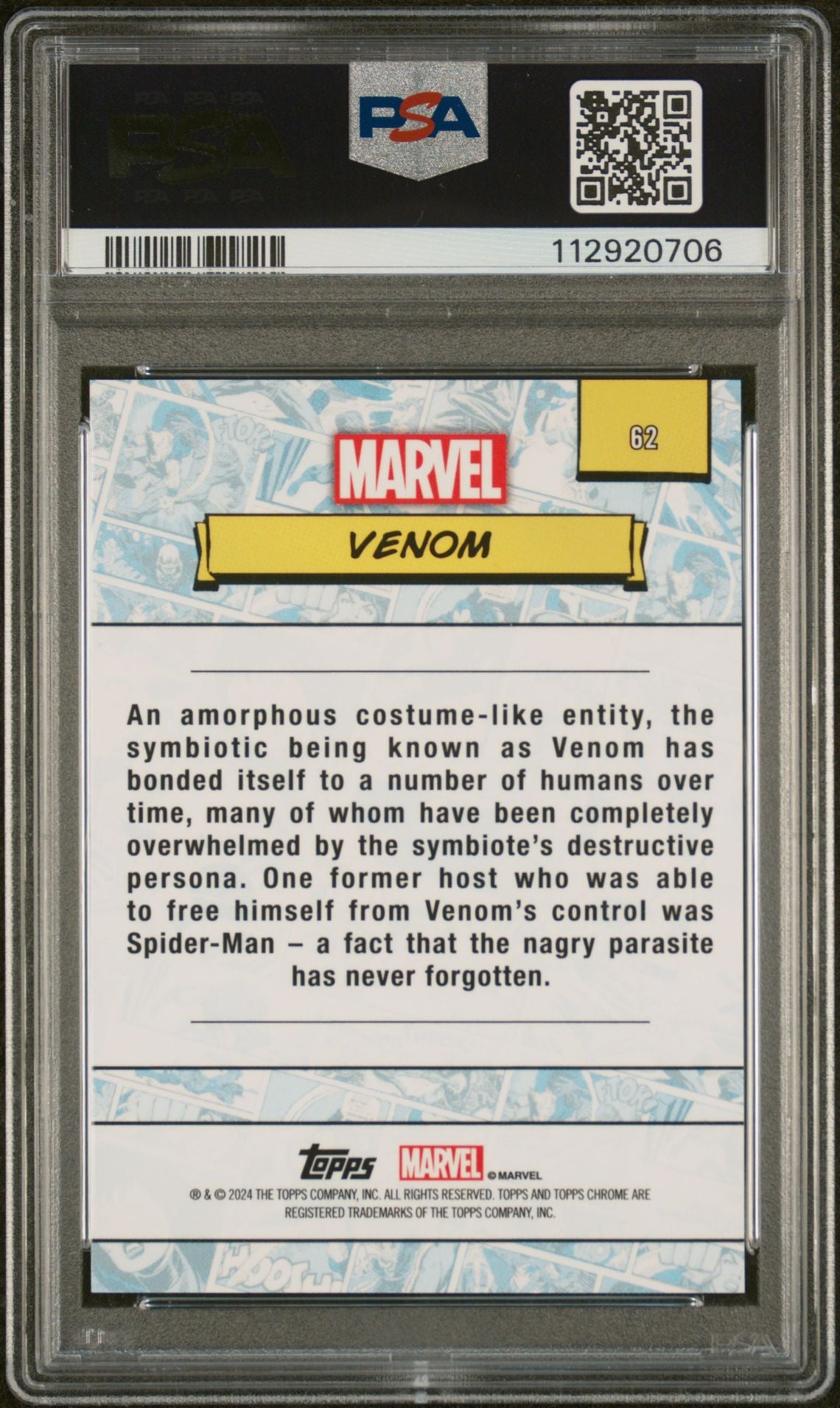 2024 Topps Chrome Human Torch Refractor Venom #62 /33 PSA 10