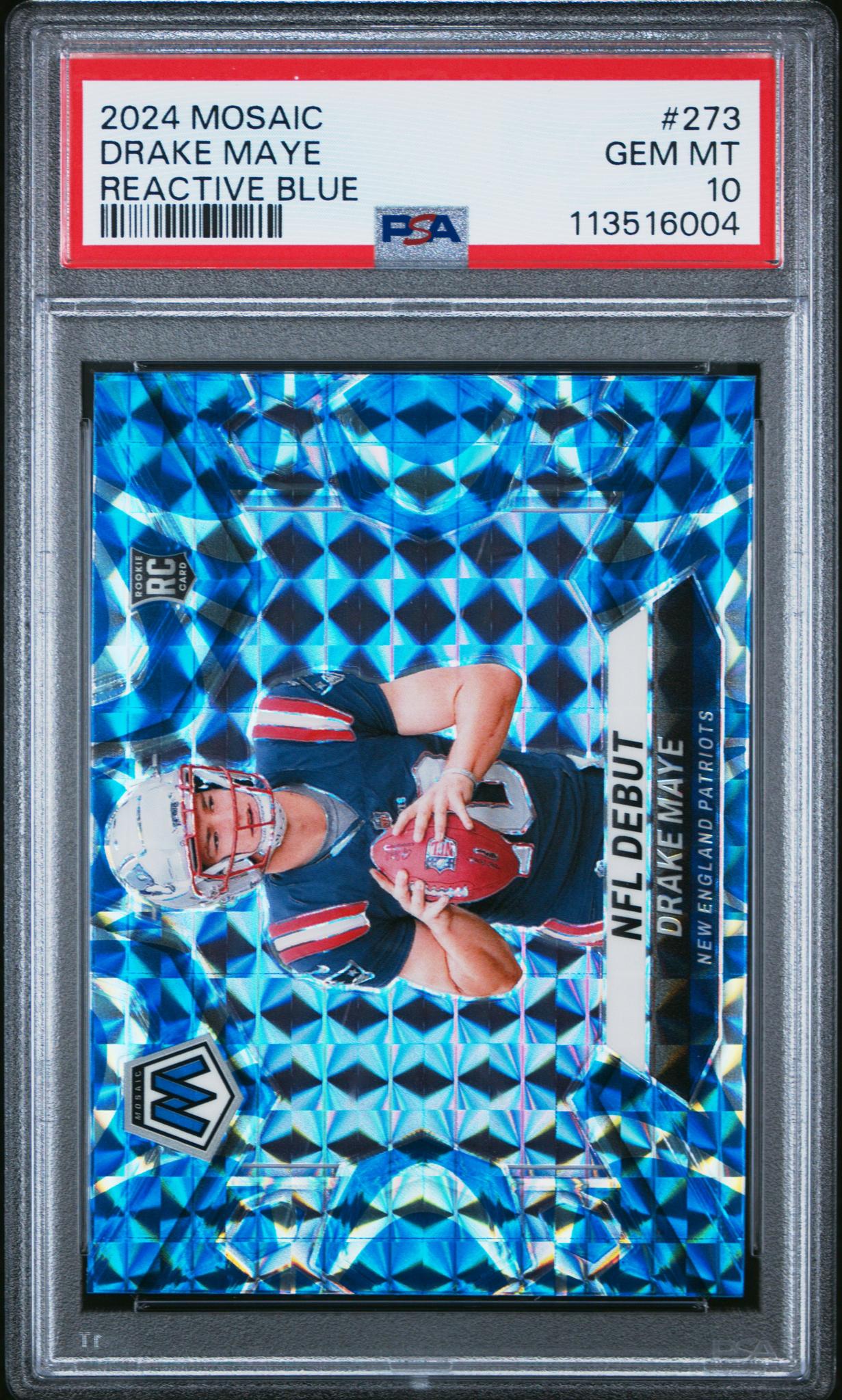 2024 Panini Mosaic Reactive Blue Drake Maye #273 PSA 10