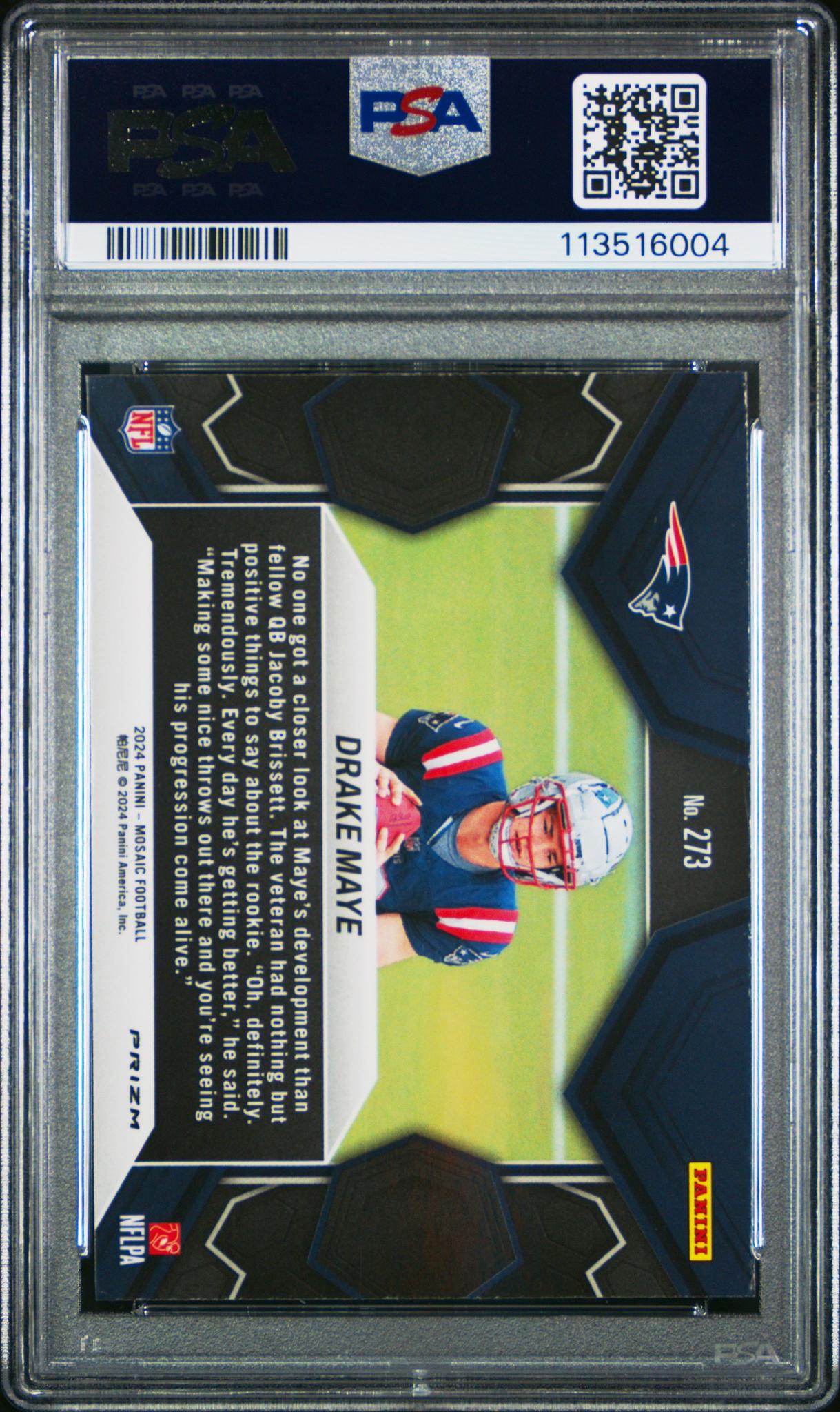 2024 Panini Mosaic Reactive Blue Drake Maye #273 PSA 10