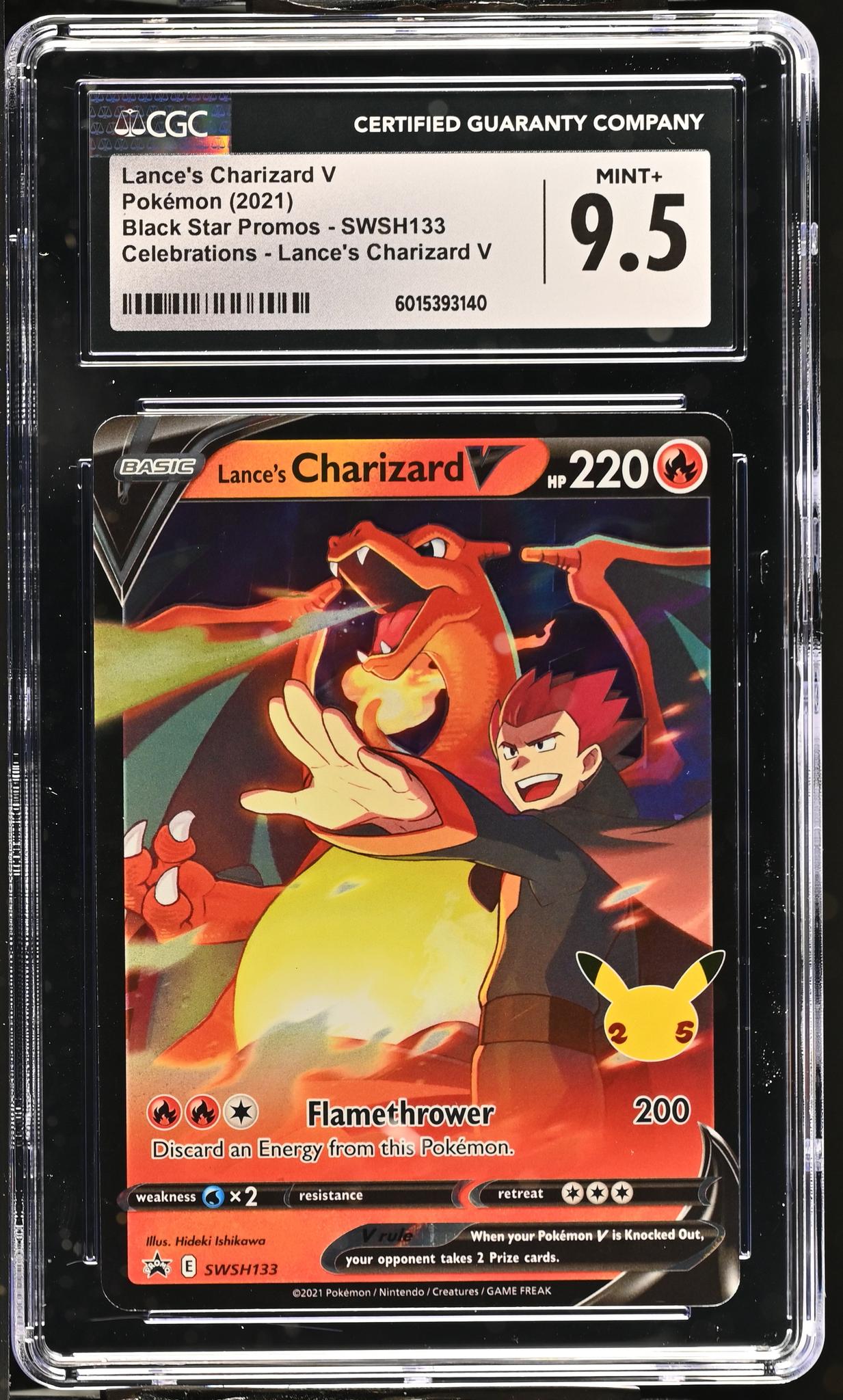 2021 Black Star Promos #SWSH133 Lance's Charizard V Celebrations CGC 9.5