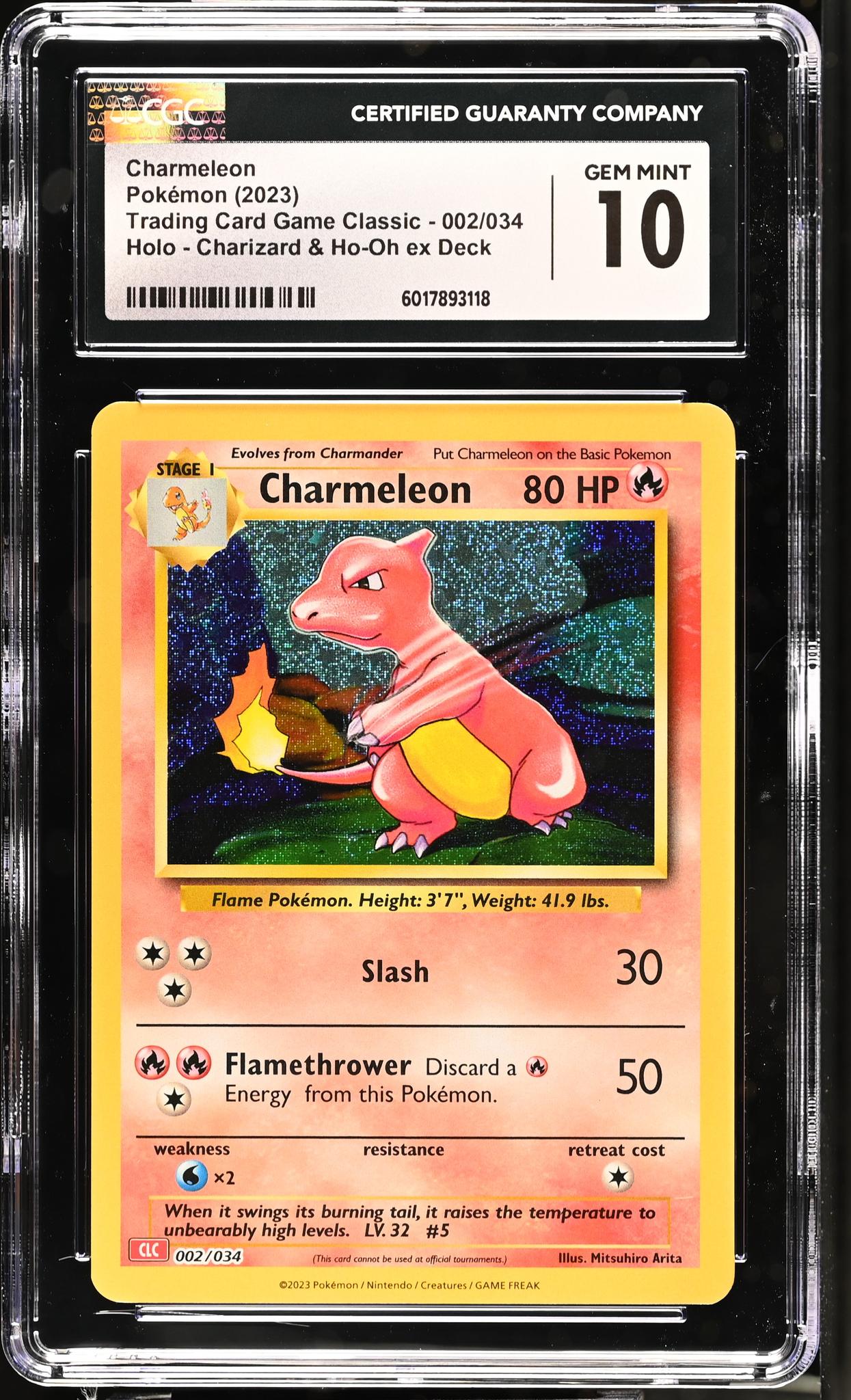 2023 Pokemon #002/034 Charmeleon Charizard & Ho-Oh ex Deck CGC 10