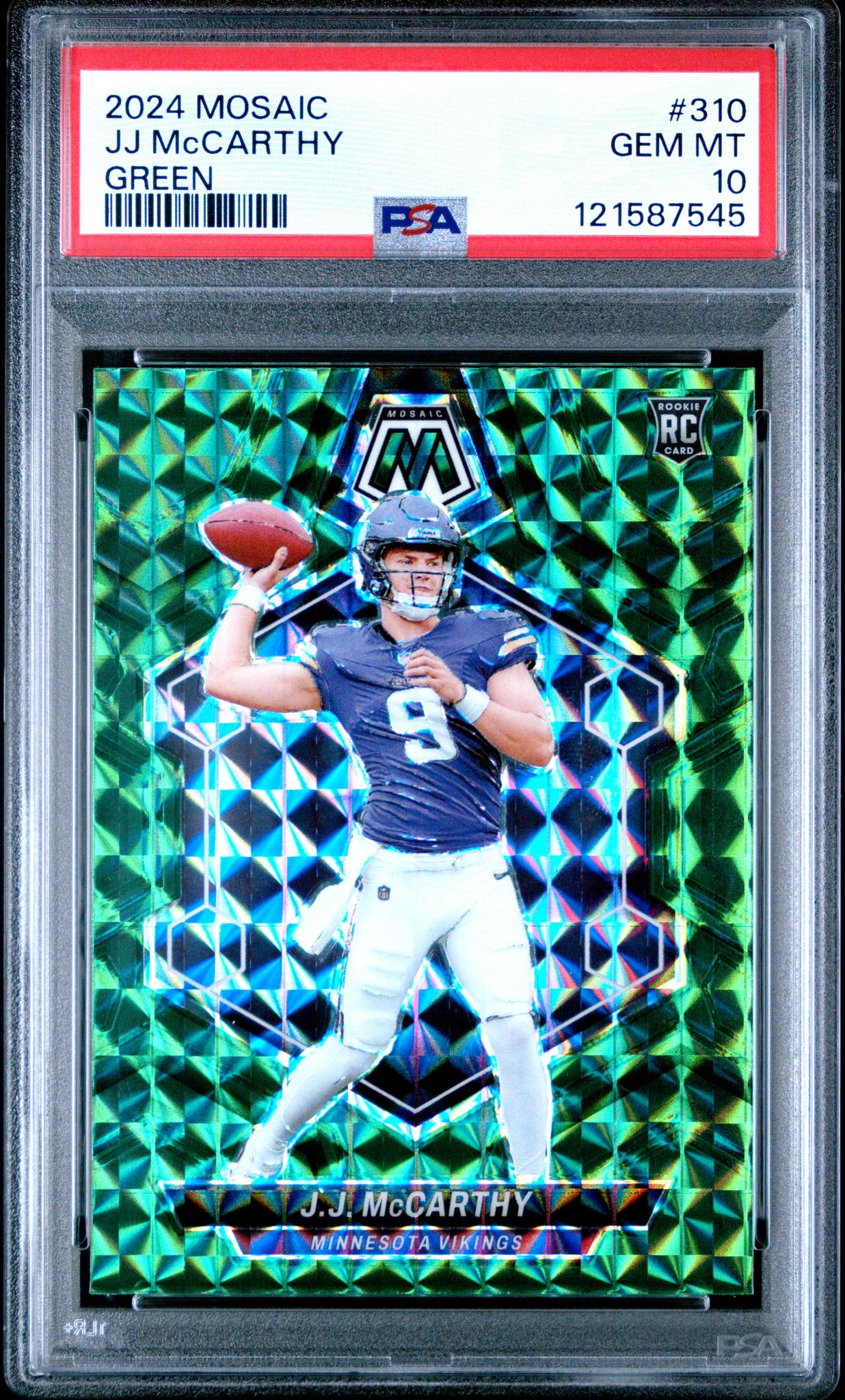2024 Panini Mosaic Green JJ Mccarthy #310 PSA 10