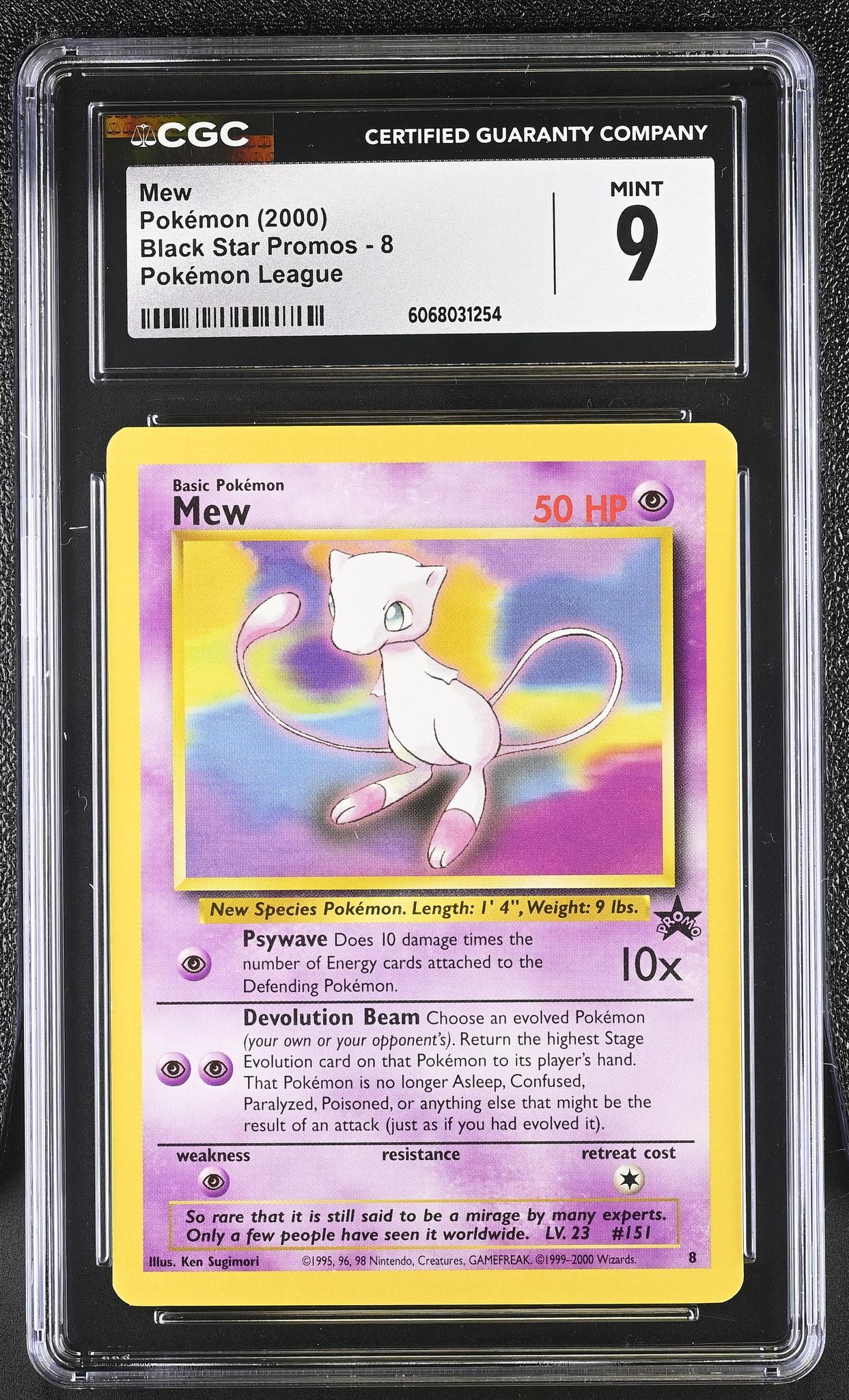 2000 Black Star Promos #8 Mew Pokemon League CGC 9