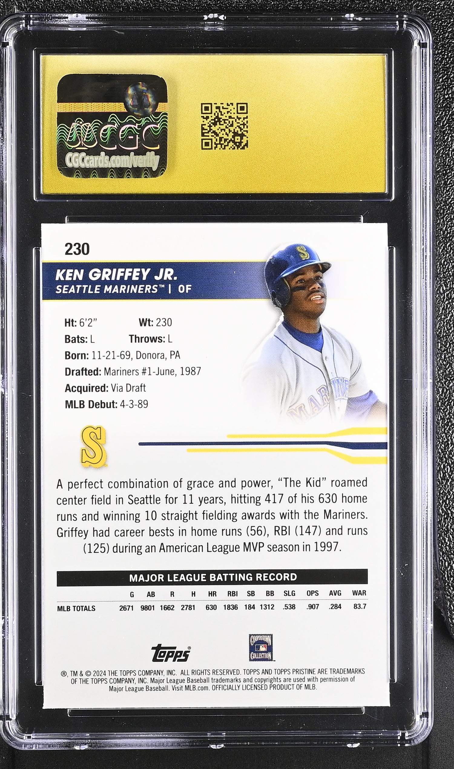 2024 Topps Pristine #230 Ken Griffey Jr. CGC 10