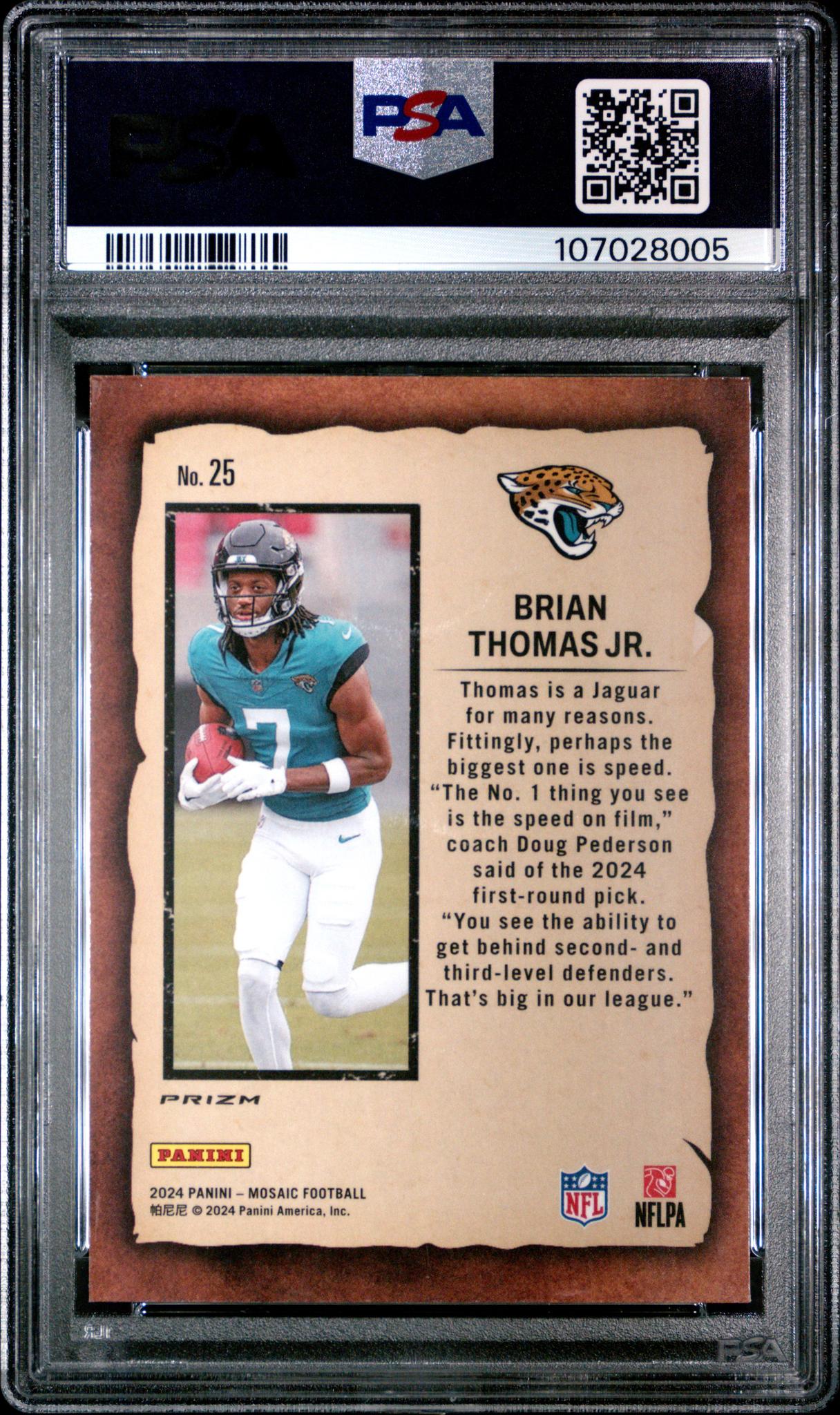 2024 Panini Mosaic Mosaic Brian Thomas Jr. #25 PSA 10