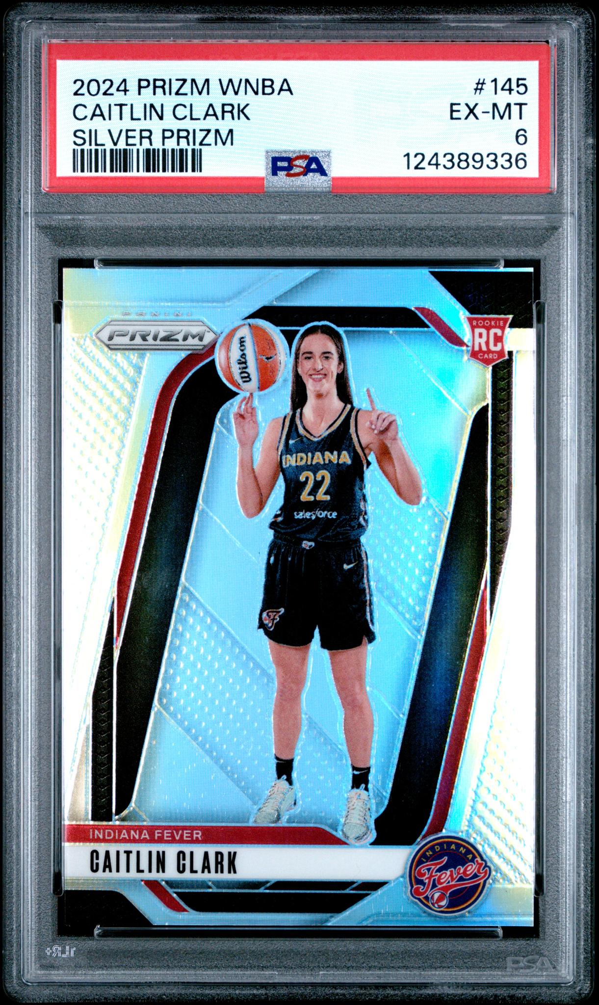 2024 Panini Prizm WNBA Silver Prizm Caitlin Clark #145 PSA 6
