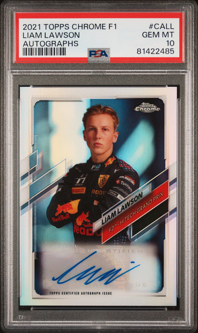 2021 Topps Chrome F1 Liam Lawson Autographs #CA-LL /391 PSA 10