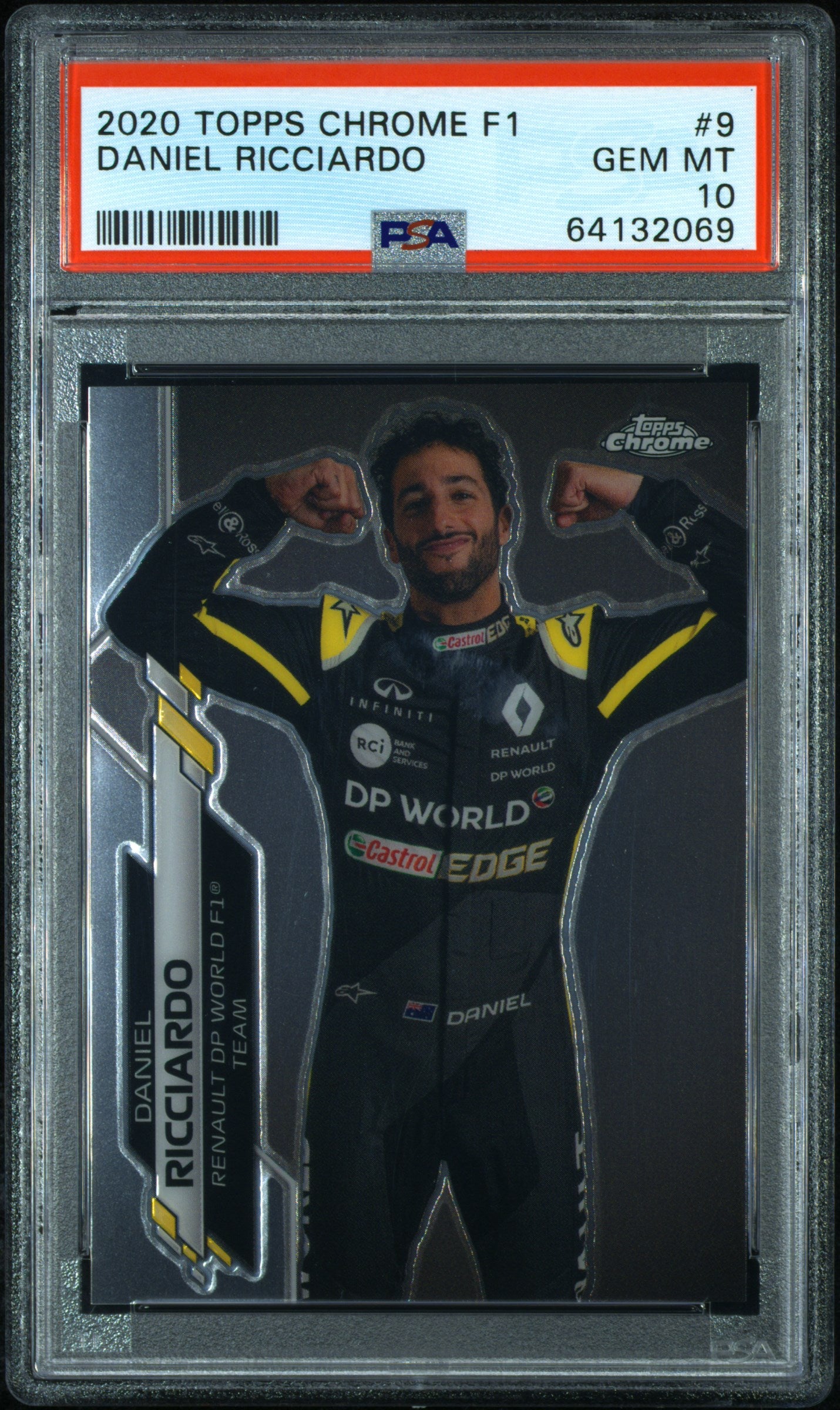2020 Topps Chrome Formula 1 Daniel Ricciardo #9 PSA 10