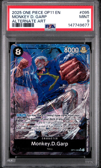 One Piece Card Game Monkey D. Garp OP11-095 Alternate Art PSA 9