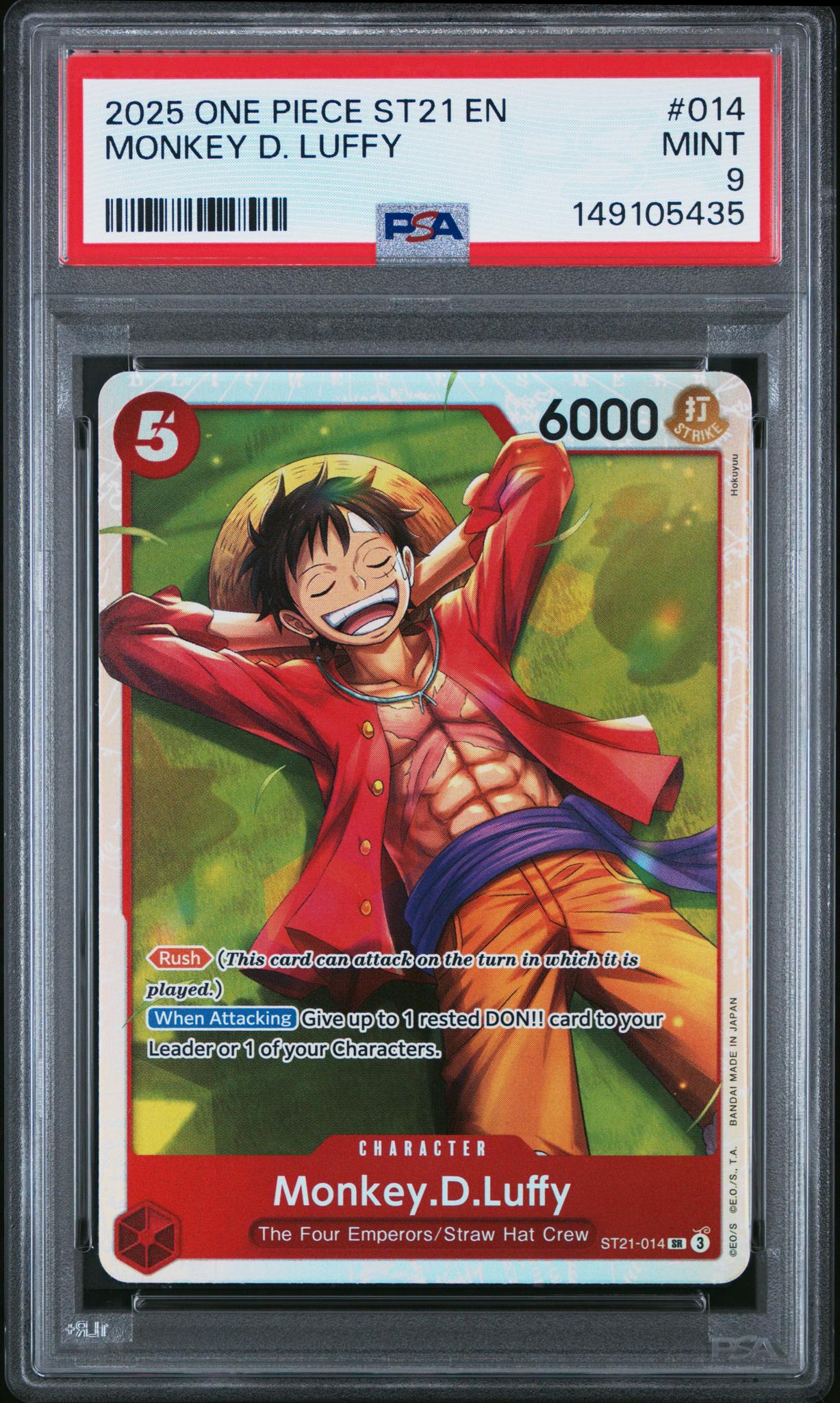 2025 Starter Deck Ex Gear5 English Monkey D. Luffy #ST21-014 PSA 9
