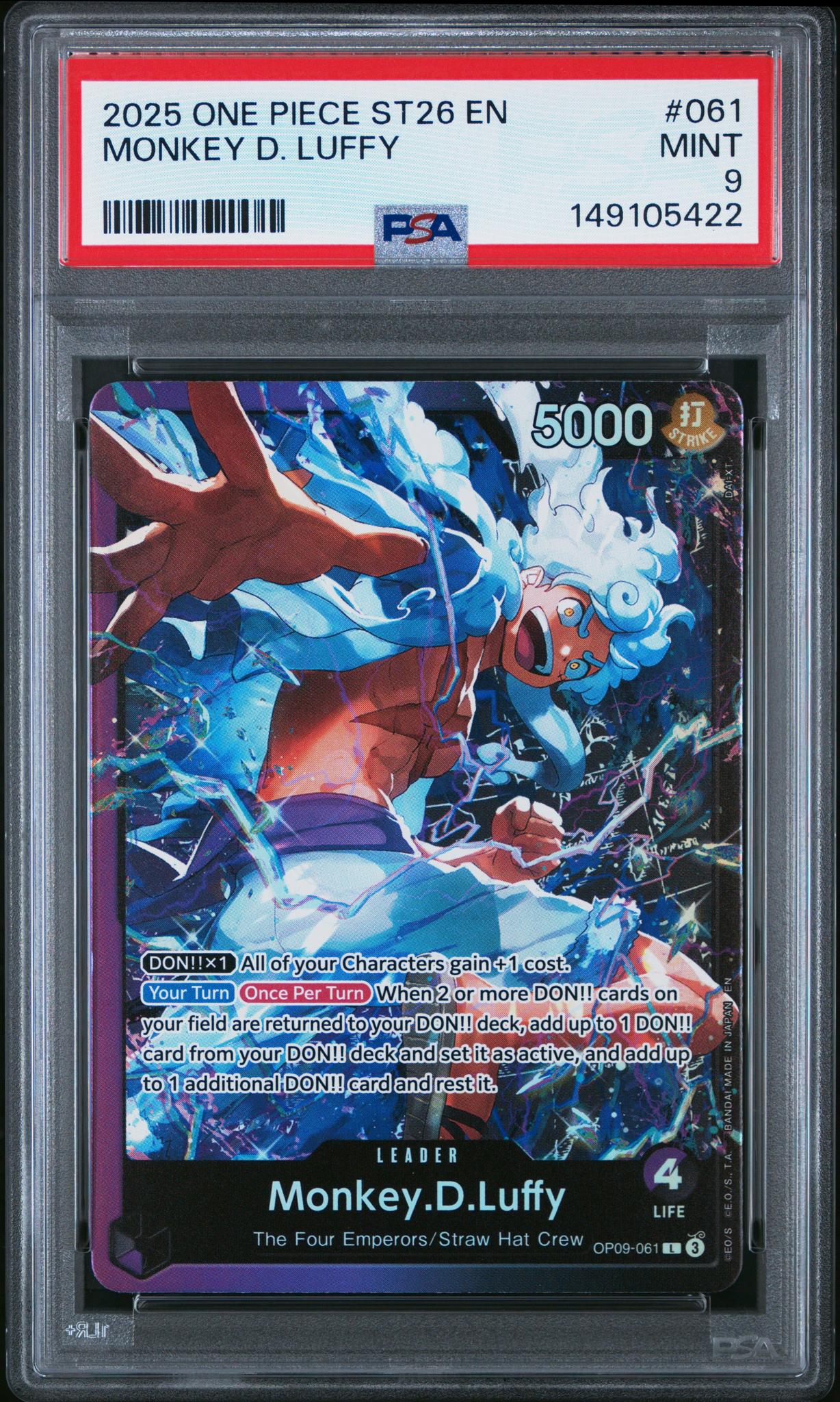2025 One Piece Starter Deck Monkey D. Luffy #OP09061 PSA 9