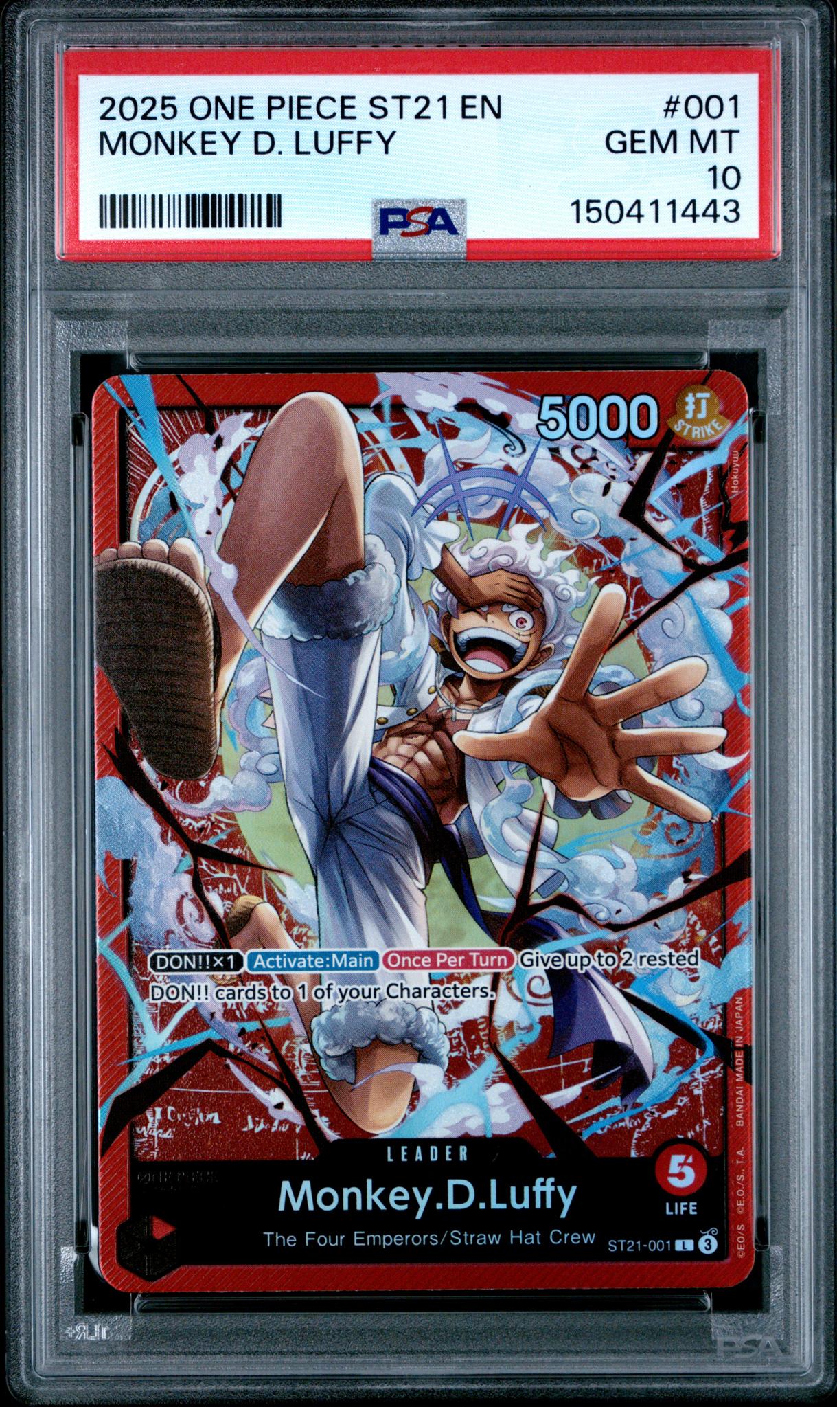 2025 One Piece Starter Deck Gear 5 Monkey D. Luffy #ST21001 PSA 10