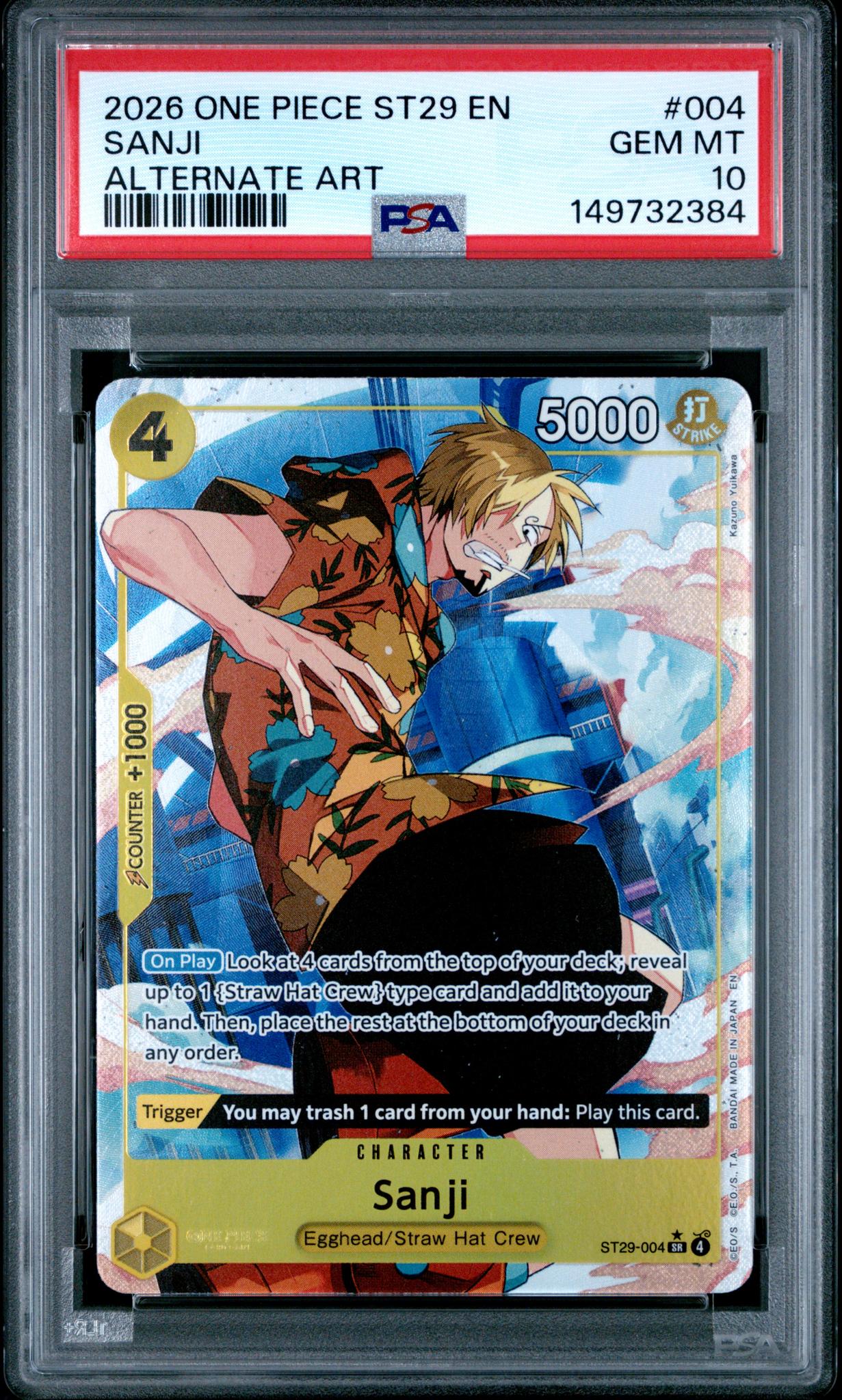 2026 One Piece Starter Deck St29 Egghead Alternate Art Sanji #ST29-004 PSA 10
