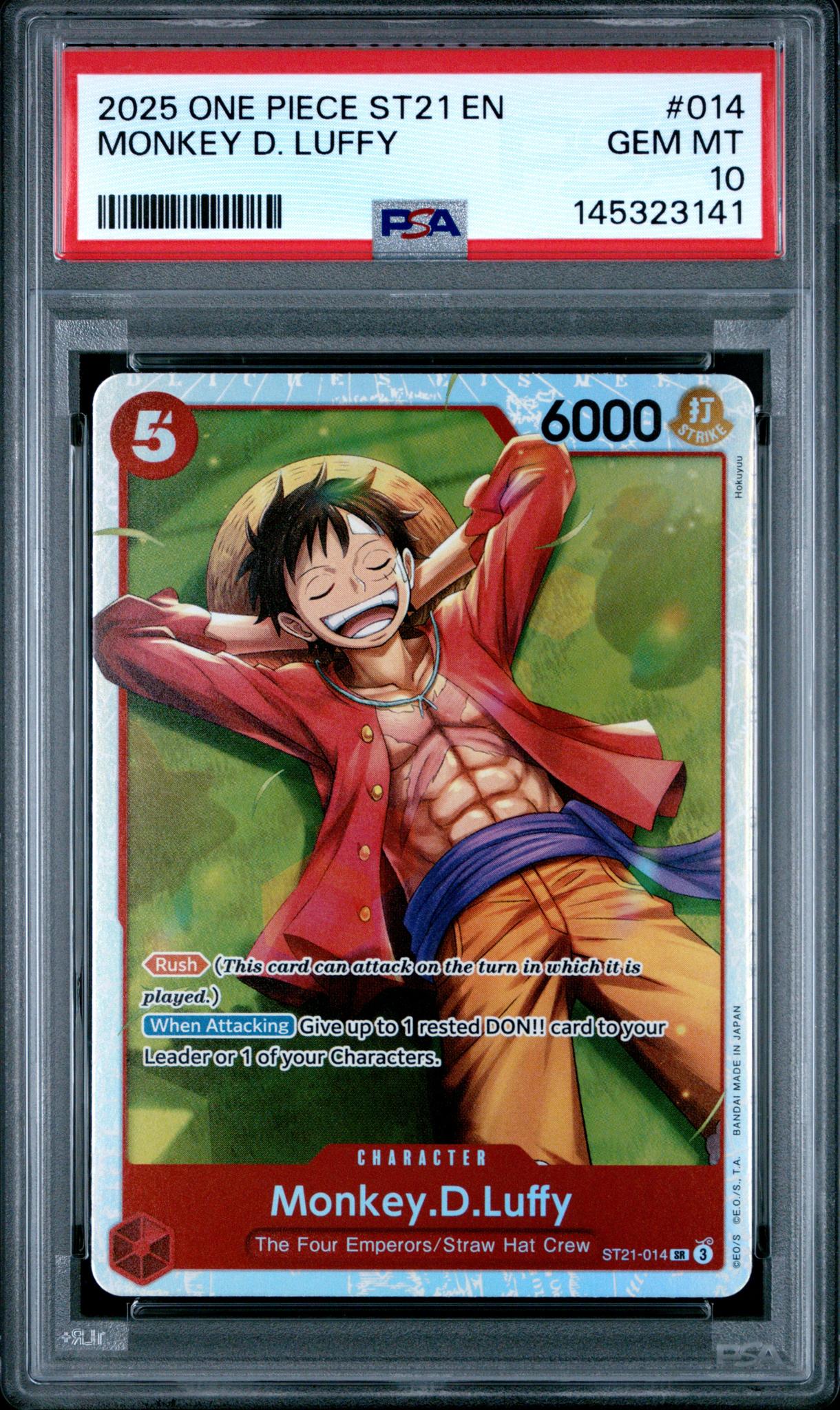 2025 Starter Deck Ex Gear5 English Monkey D. Luffy #ST21-014 PSA 10