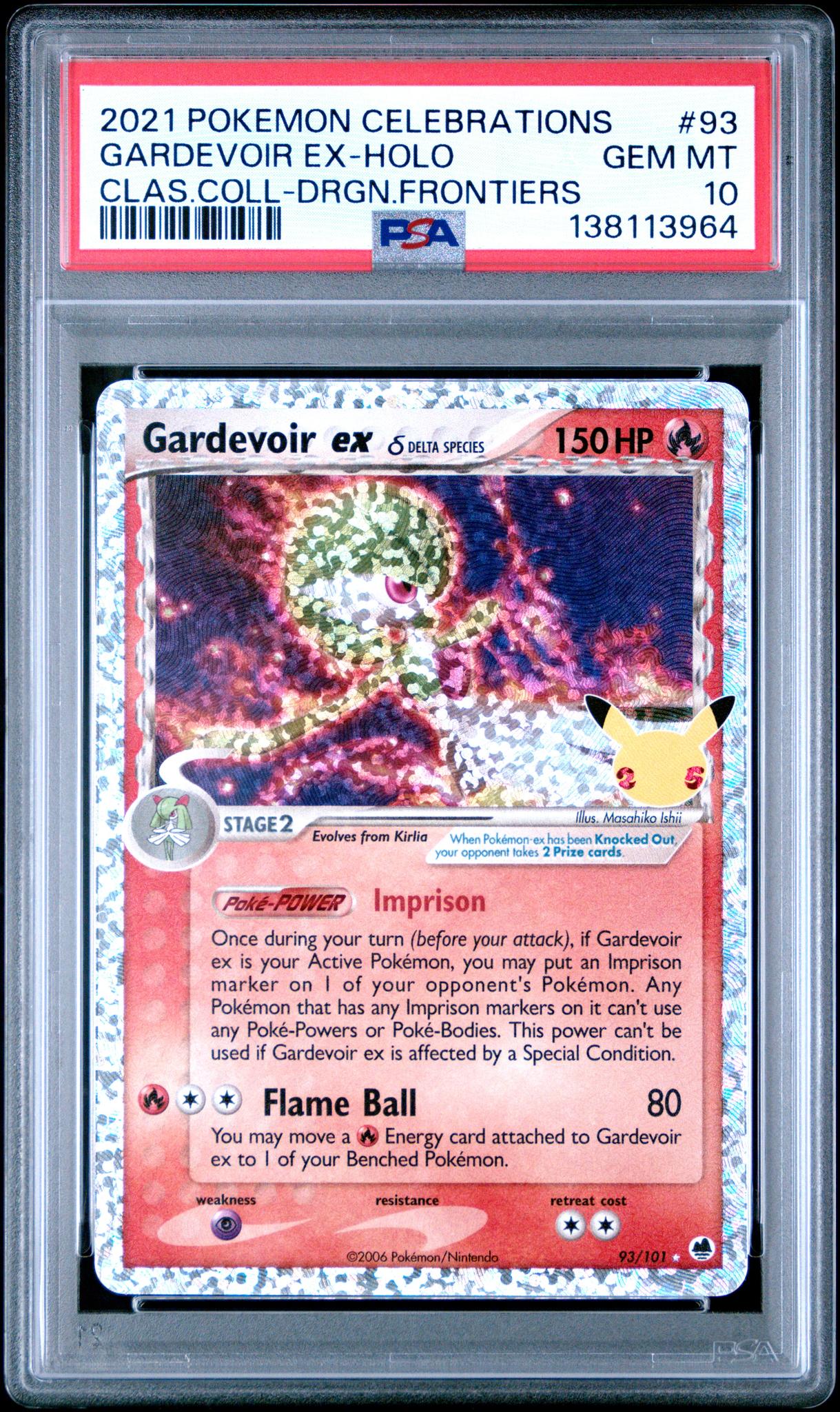 2021 Pokemon Celebrations Classic Collection Dragon Frontiers Holo Gardevoir Ex #93 PSA 10