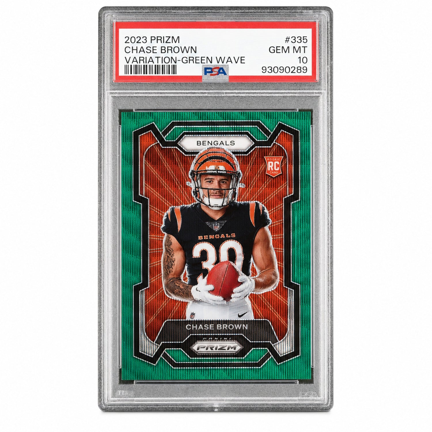 2023 Panini Prizm Variation-Green Wave Chase Brown #335 PSA 10