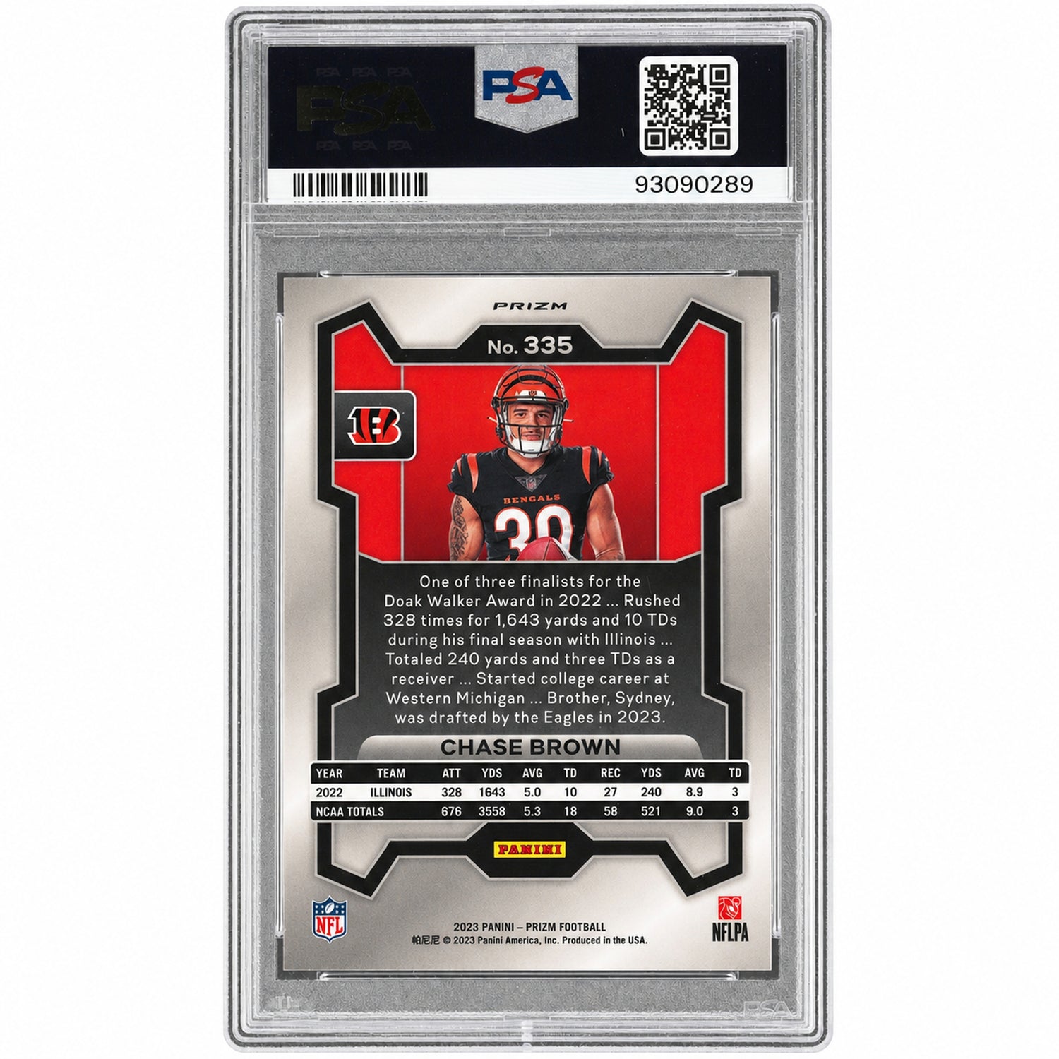 2023 Panini Prizm Variation-Green Wave Chase Brown #335 PSA 10